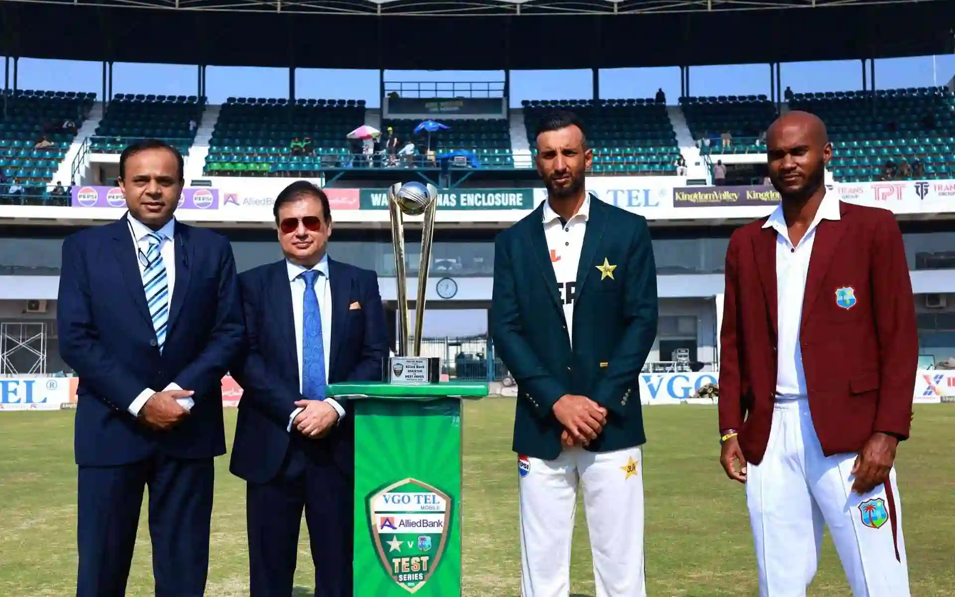 Pakistan and West Indies captains ahead of 1st Test (Source:@TheRealPCB/X.com)