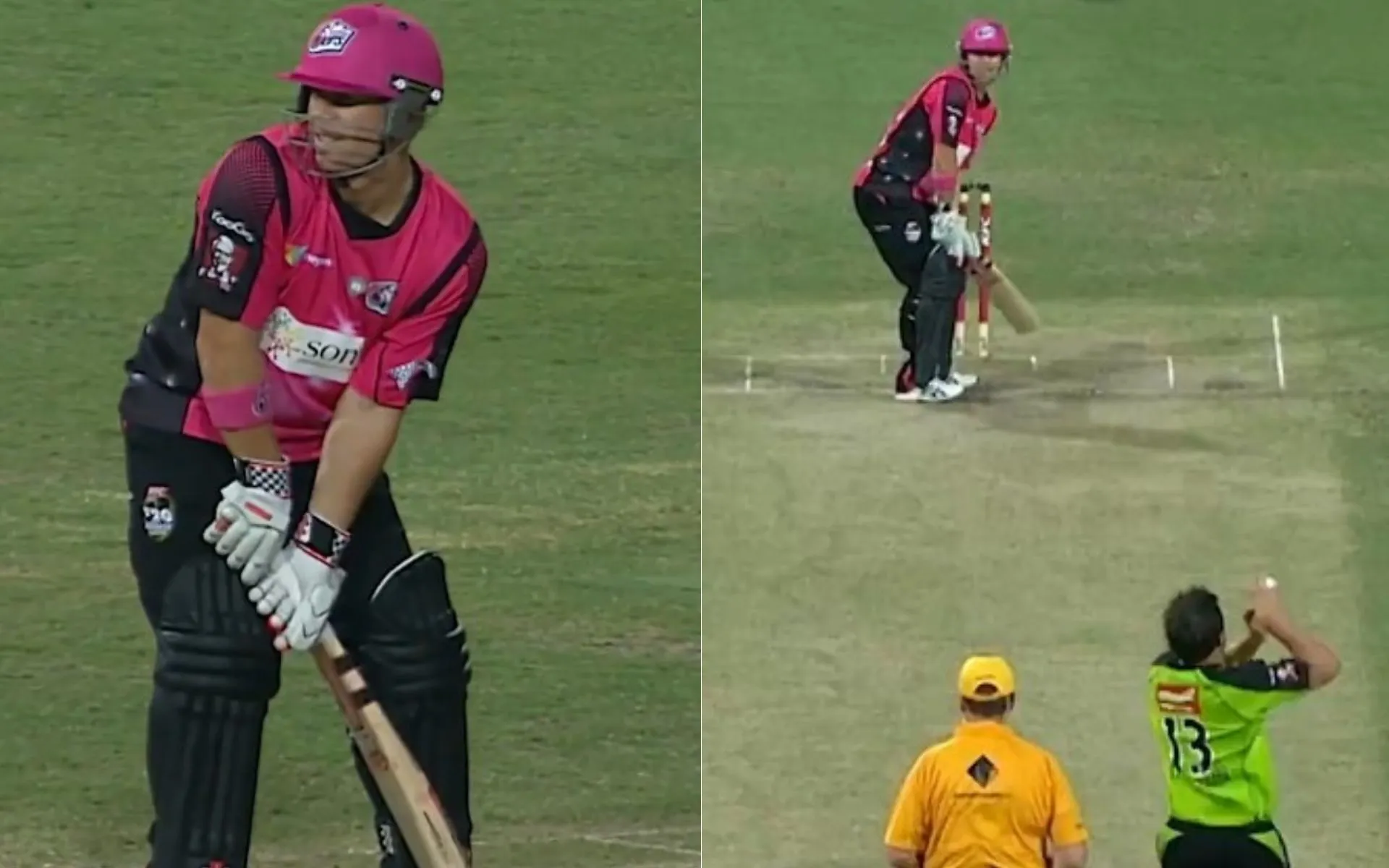 David Warner playing for Sydney Sixers, against Thunder [Source: @BBL/x]