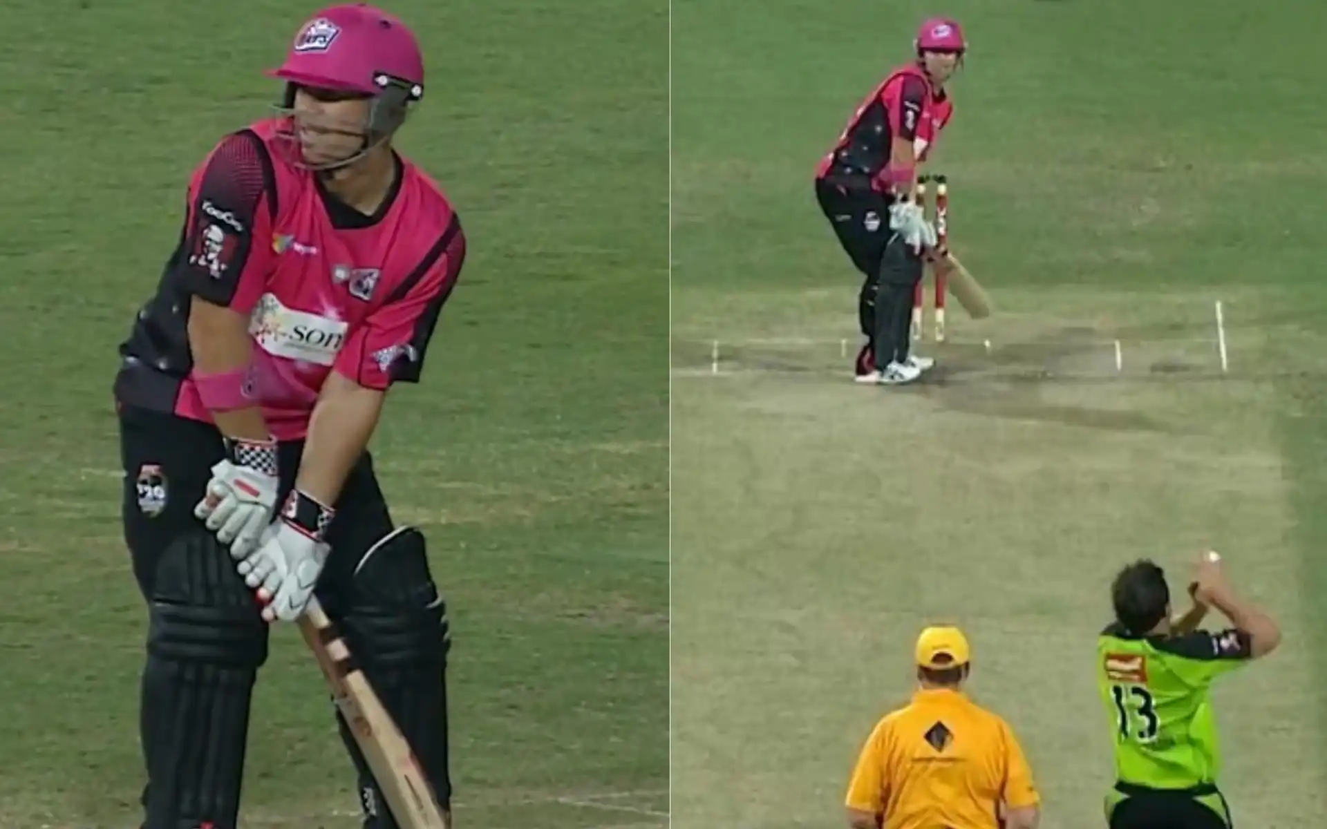 David Warner playing for Sydney Sixers, against Thunder [Source: @BBL/x]