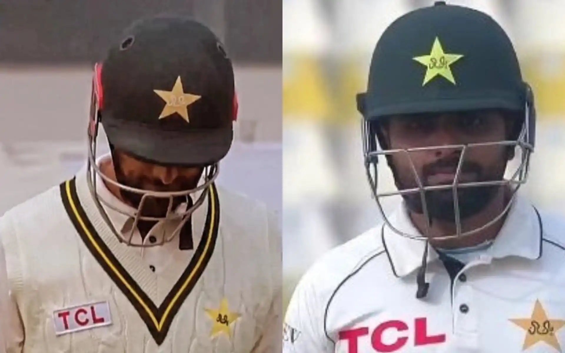 Shan Masood and Babar Azam after dismissal [Source: @AkwKa91164, @Saadii_56/x.com]