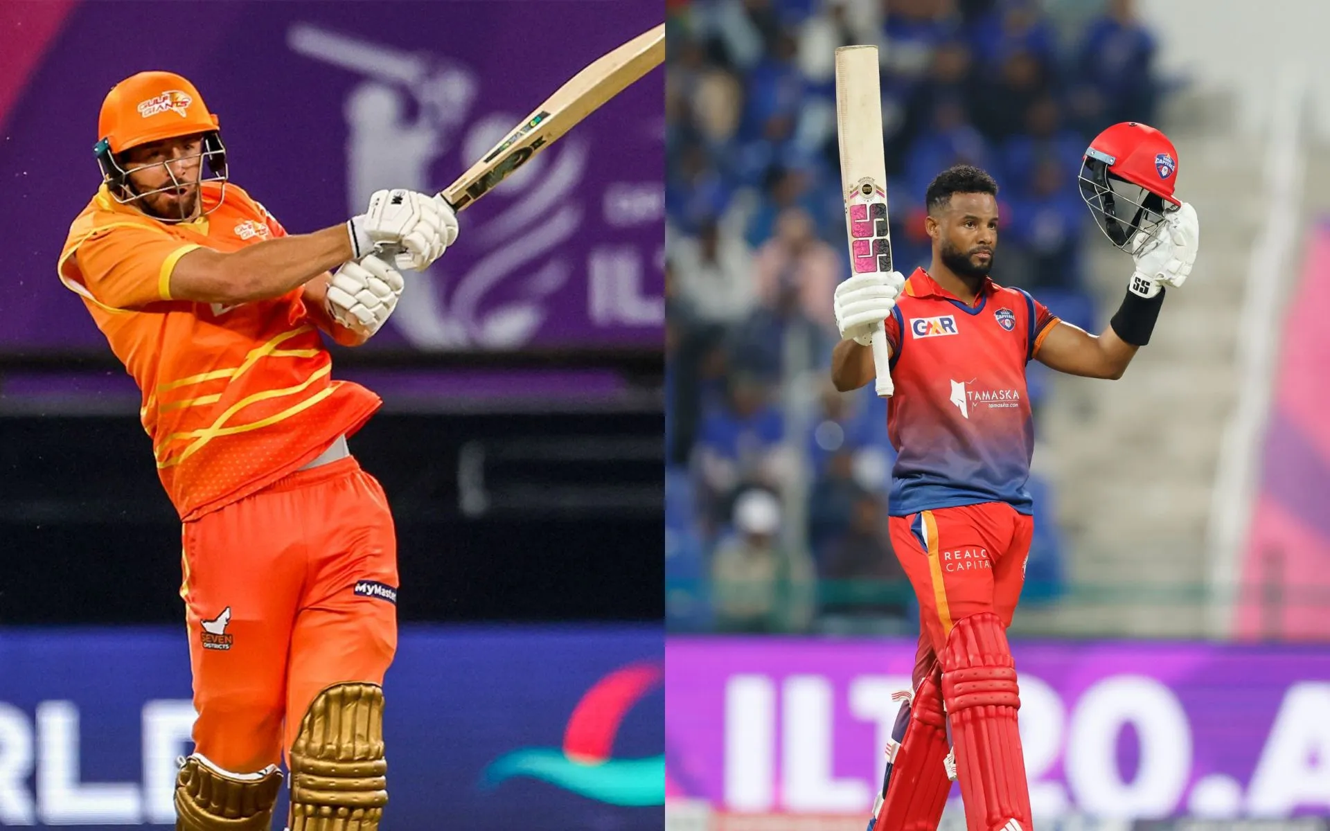 James Vince and Shai Hope (Source: @GulfGiants/X.com, @Dubai_Capitals/X.com)