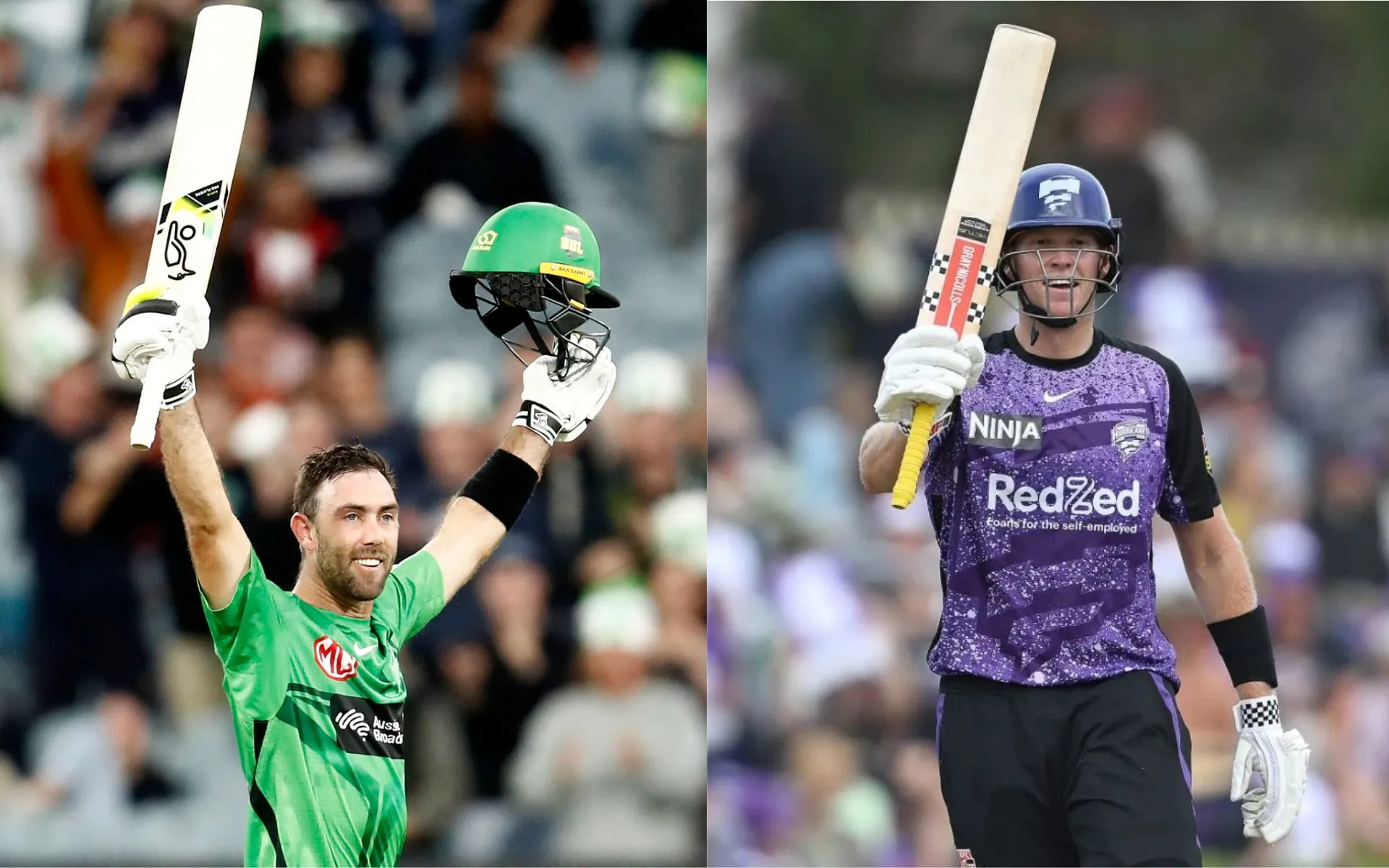 Glenn Maxwell and Mitchell Owen (Source: @StarsBBL/X.com, @HurricanesBBL/X.com)