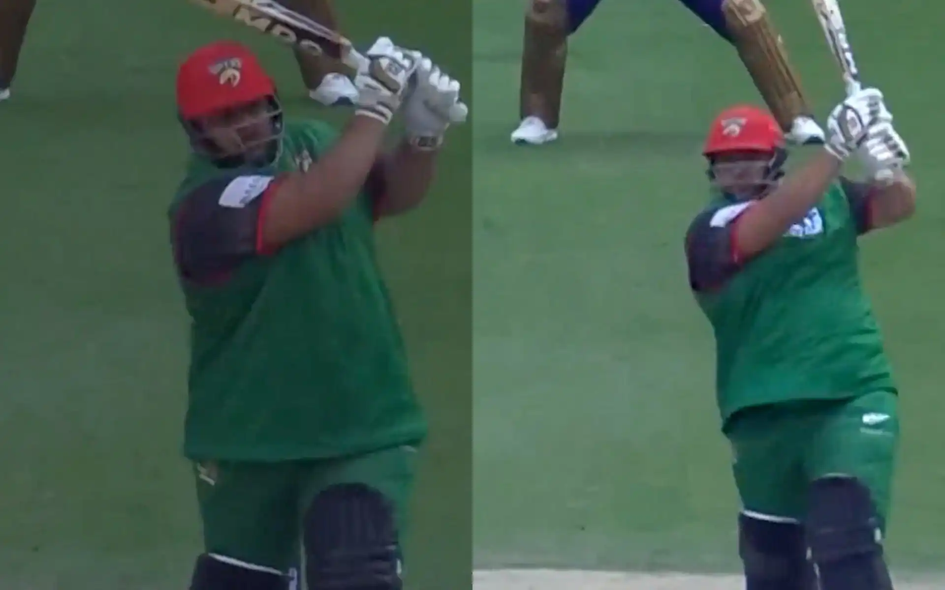 Azam Khan hitting the Knight bowlers in ILT20 [Source: @ILT20Official/x.com]