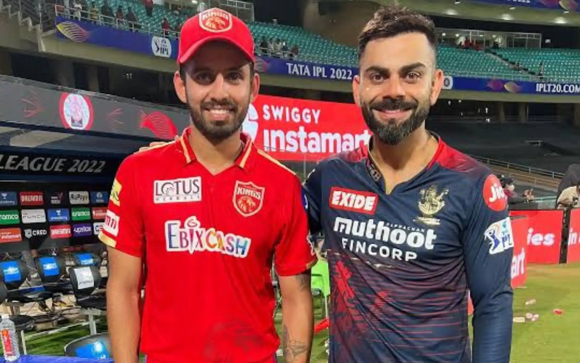 Jitesh Sharma with Virat Kohli [Source: @AkshatOM10/x.com]