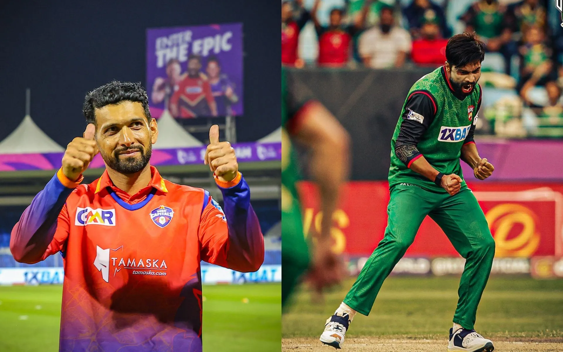 Sikandar Raza and Mohammad Amir (Source: @Dubai_Capitals/X.com, @TheDesertVipers/X.com)