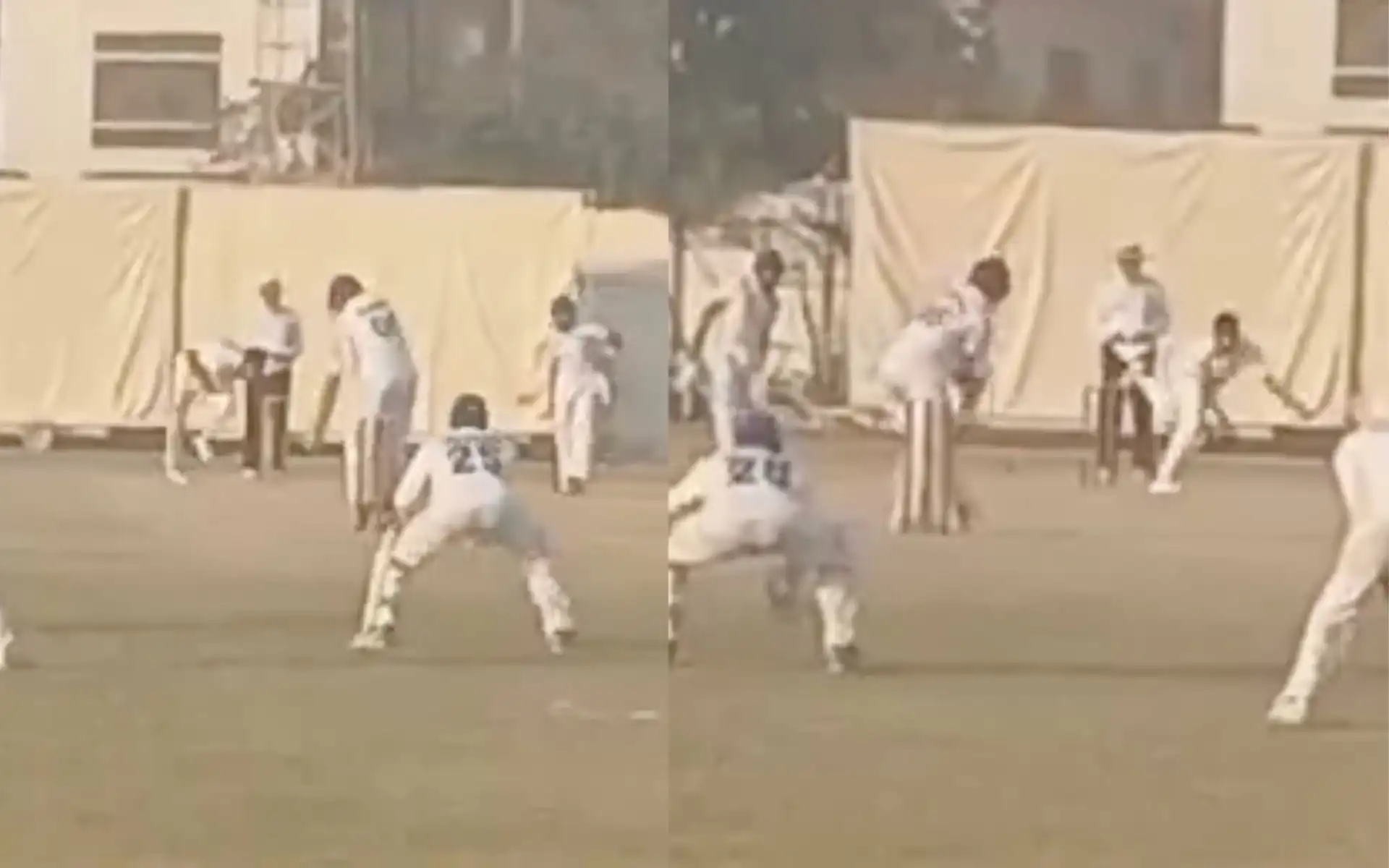 Haris Rauf got two wickets on first-class return (Source:@FawadMustasa/X.com)