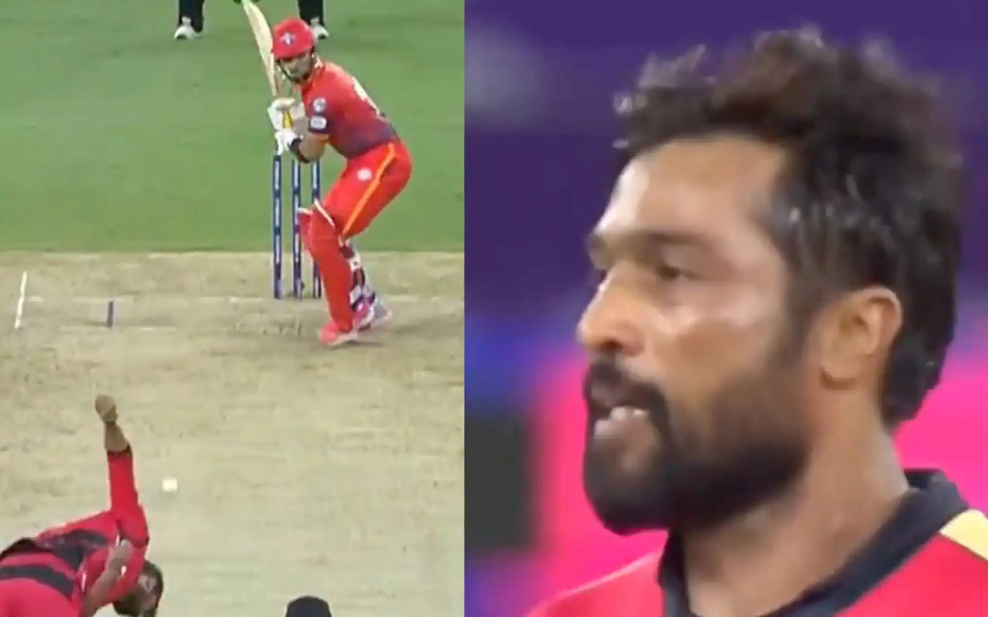 Mohammad Amir removes Raza (Source:@ilt20onzee/X.com)
