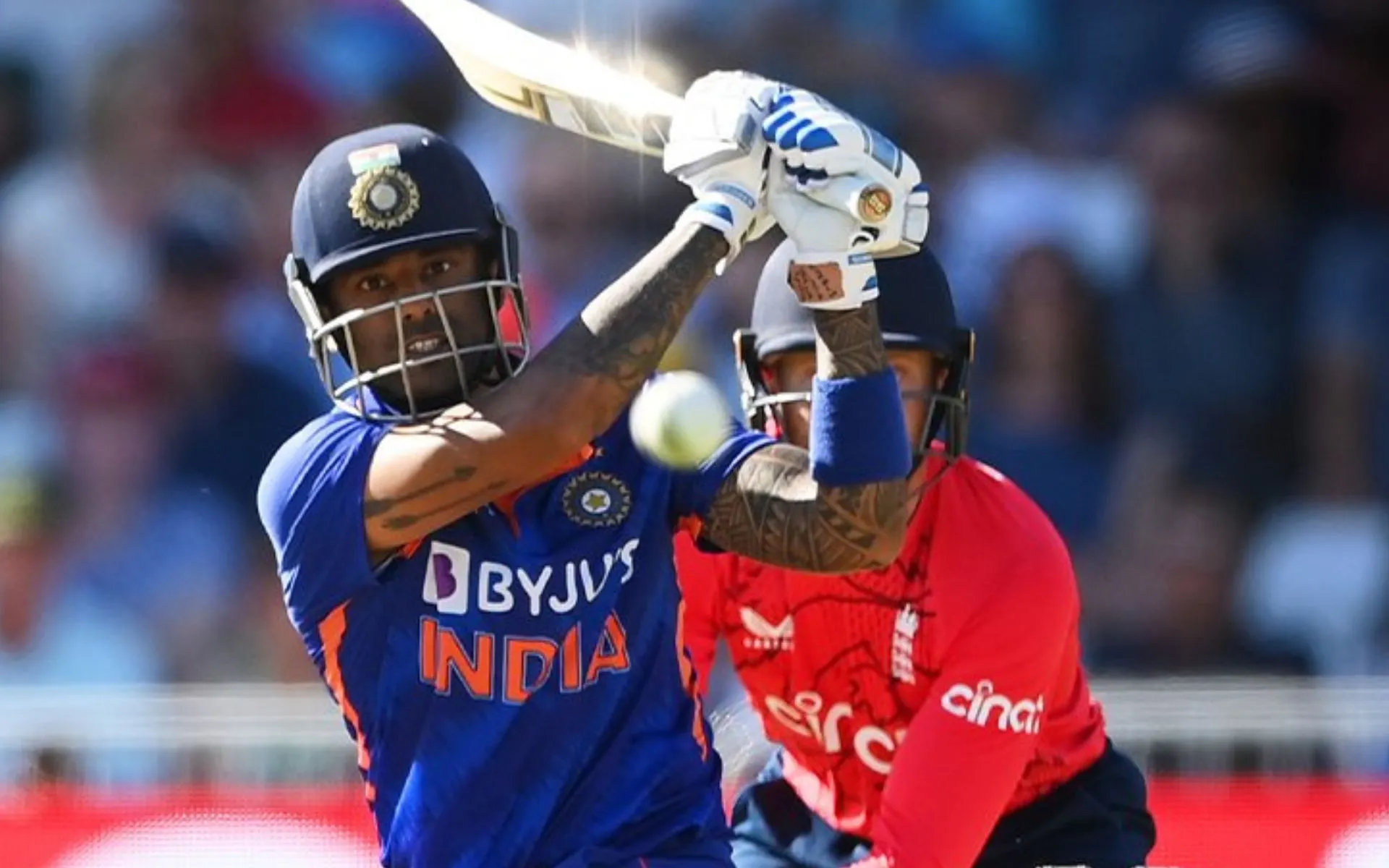 Suryakumar Yadav in action against England [Source: @ICC/x]