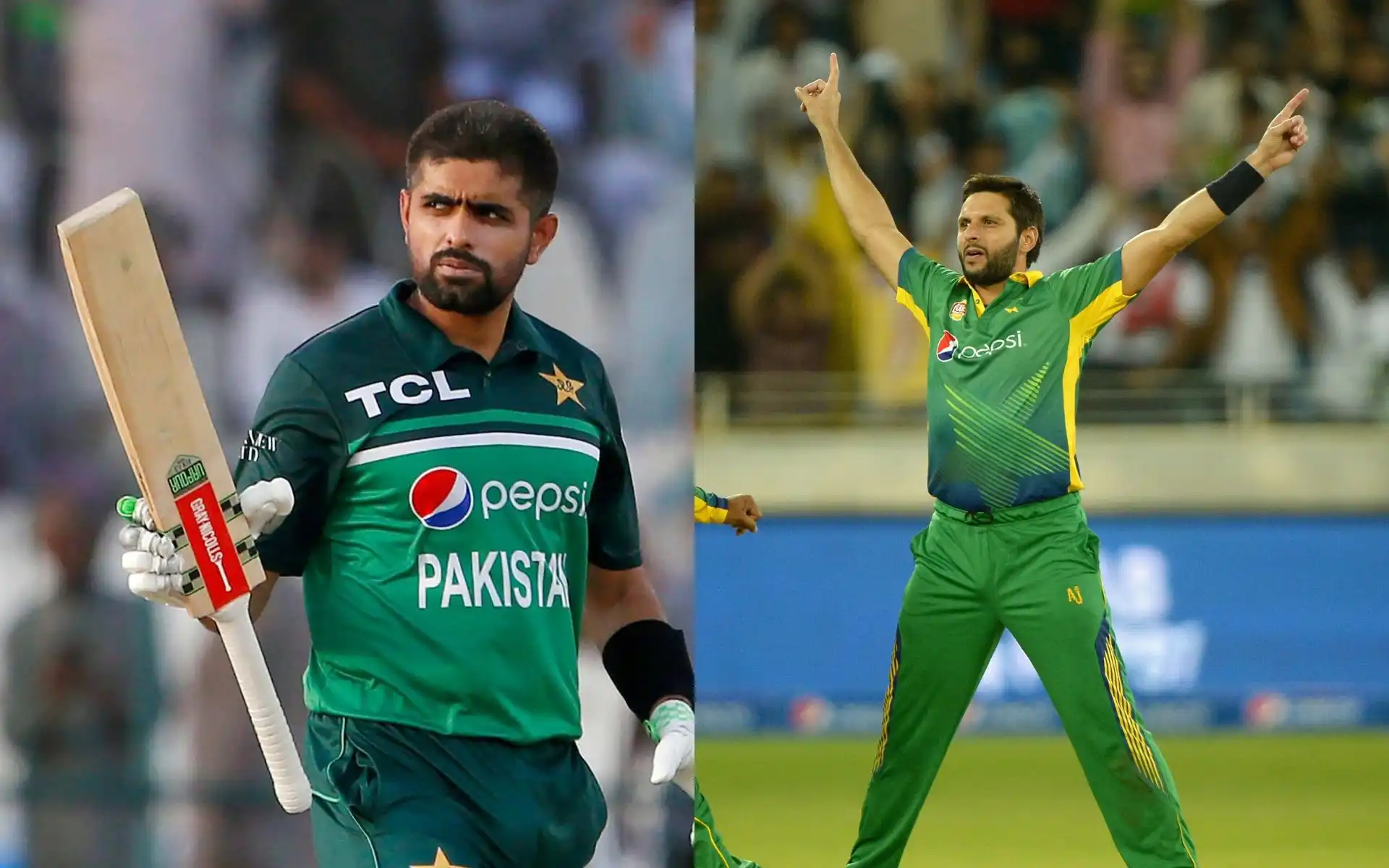 Babar Azam and Shahid Afridi [Source: @CricArjun, @ICC/X.com]