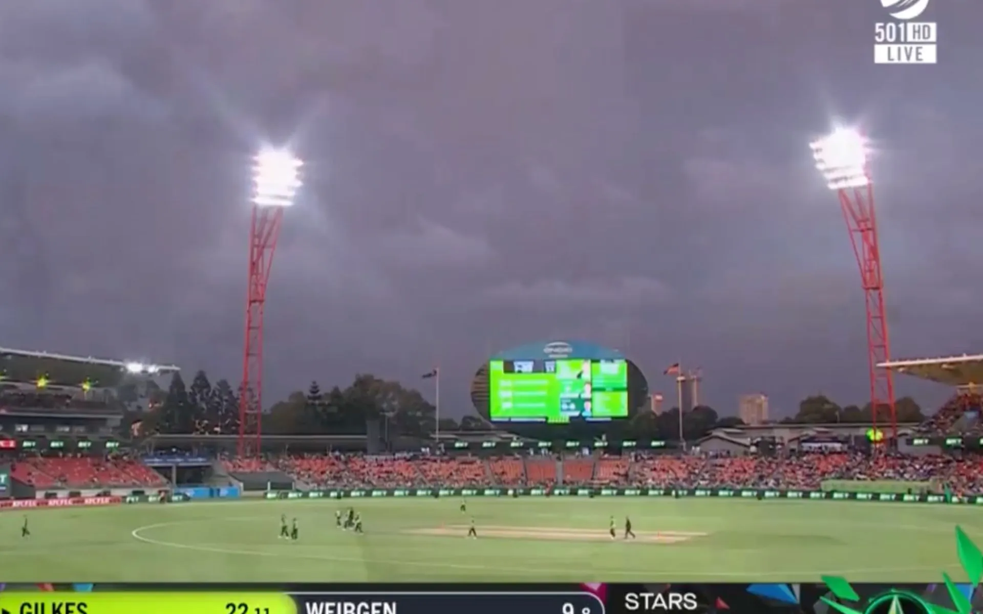 Play Stopped Due To Lightning in BBL knockout (Source:@FoxStudio,x.com)