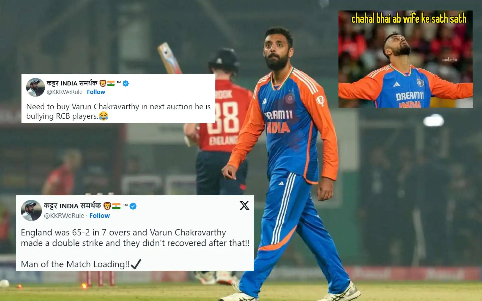 'Bullying RCB Players': Twitter Flooded With Praise After Chakravarthy's Heroics vs England