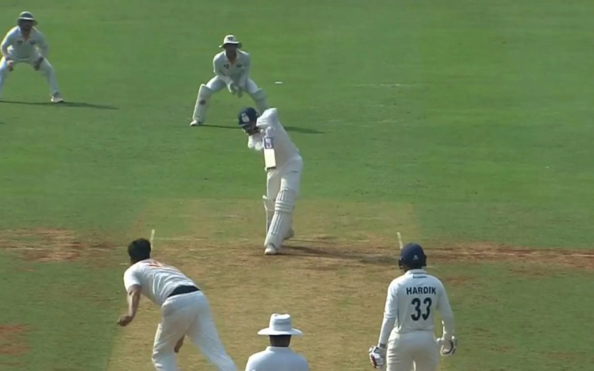 Shreyas Iyer starts with a bang first-ball six [Source: @Crickethrill/X.com]