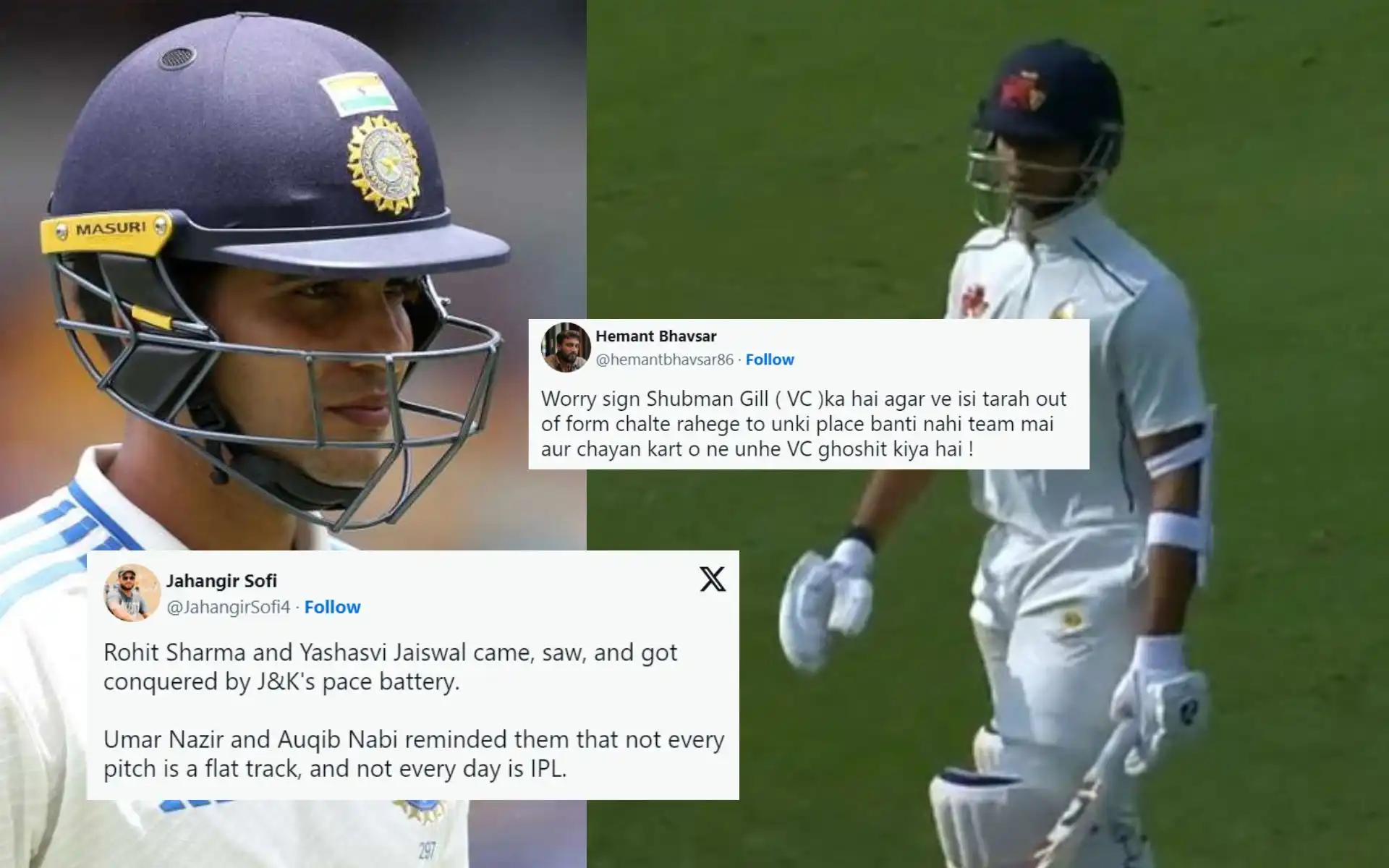 Yashasvi Jaiswal and Shubman Gill were trolled for poor form in Ranji [Source: @cricstate/X.com]