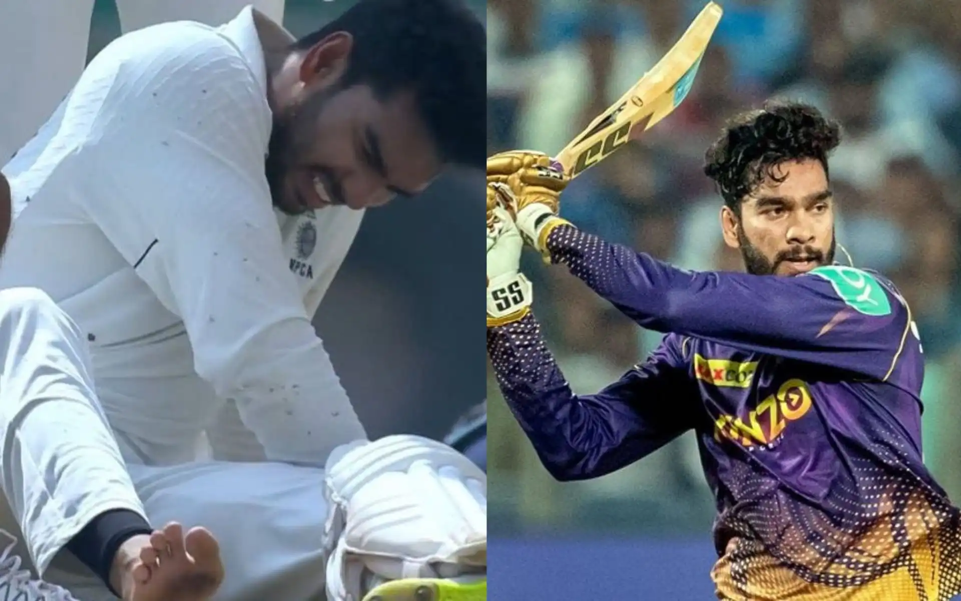 Venkatesh Iyer got injured in Ranji game (Source: @mufaddal_vohra/X.com)