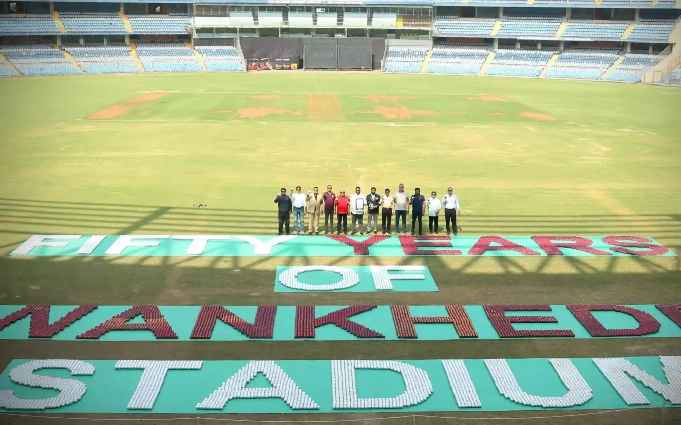 Wankhede Stadium creates world record with cricket balls [Source: @toi_gauravG/X.com]