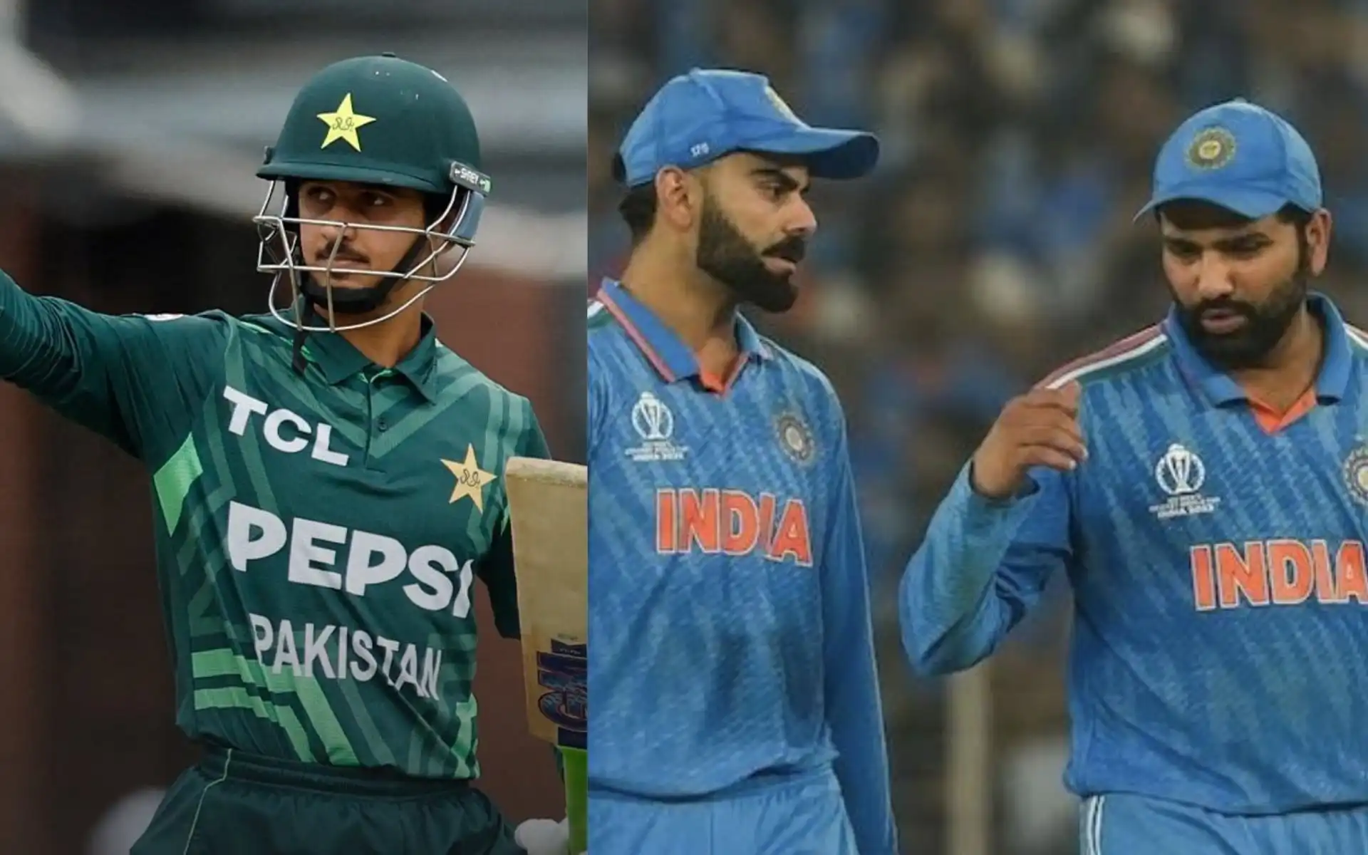 Saim Ayub, Virat Kohli and Rohit Sharma (Source:@dhillow_/status,x.com)