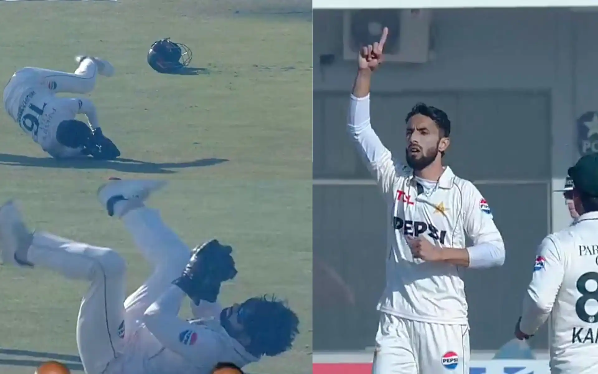Rizwan helps Kashif get maiden Test wicket (Source: @TheRealPCB/X.com)