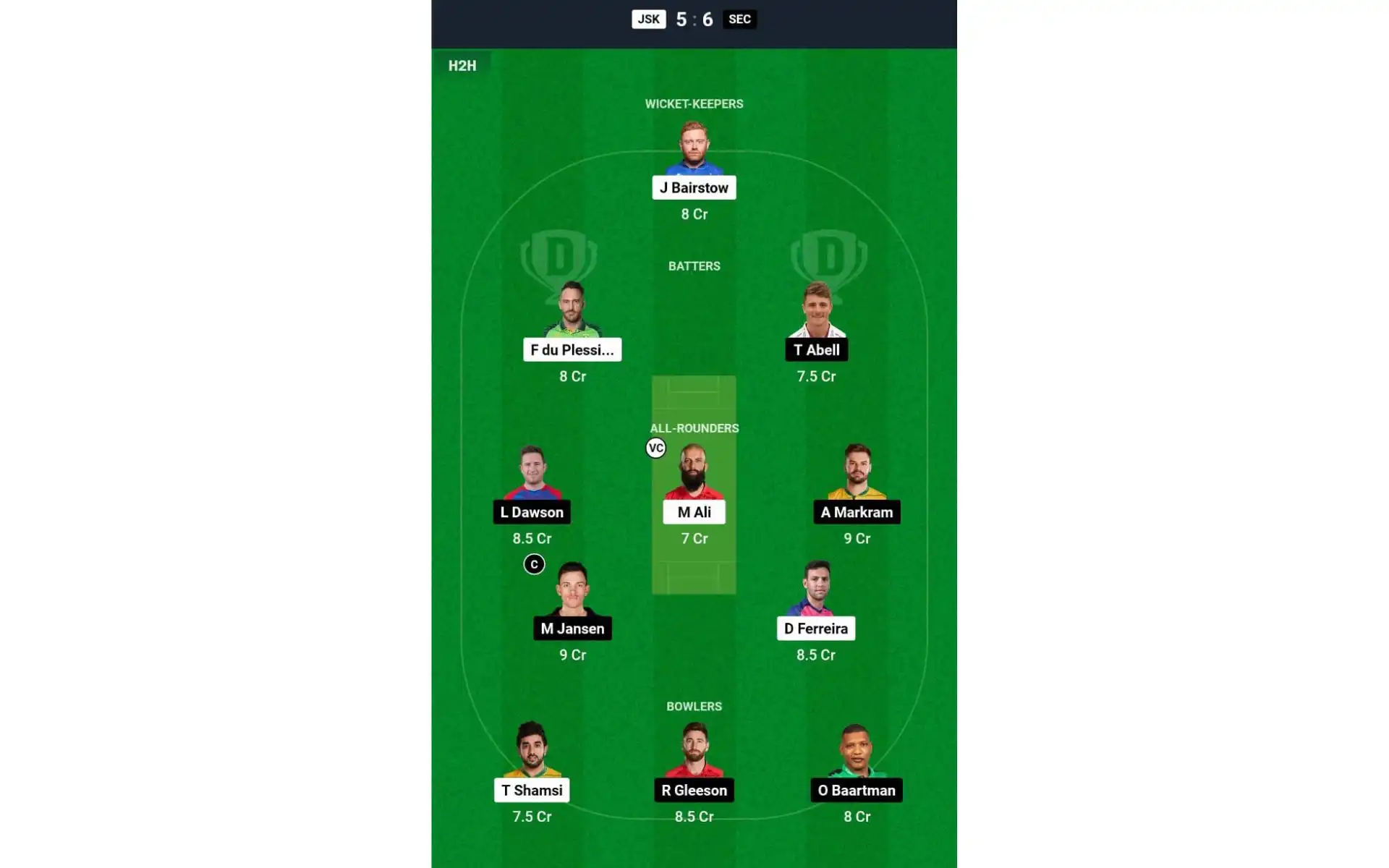 JSK vs SEC, SA20 2025: Dream11 Team 1 [Source: @Dream11 App]