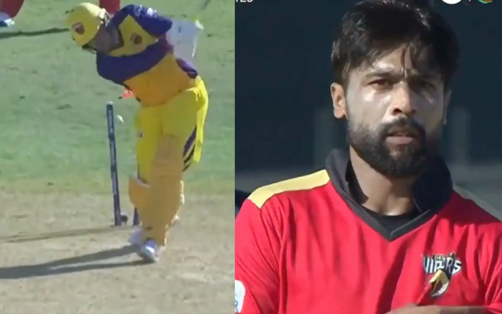 Mohammad Amir's wicket of Jason Roy (Source:@iltonzee/X.com)