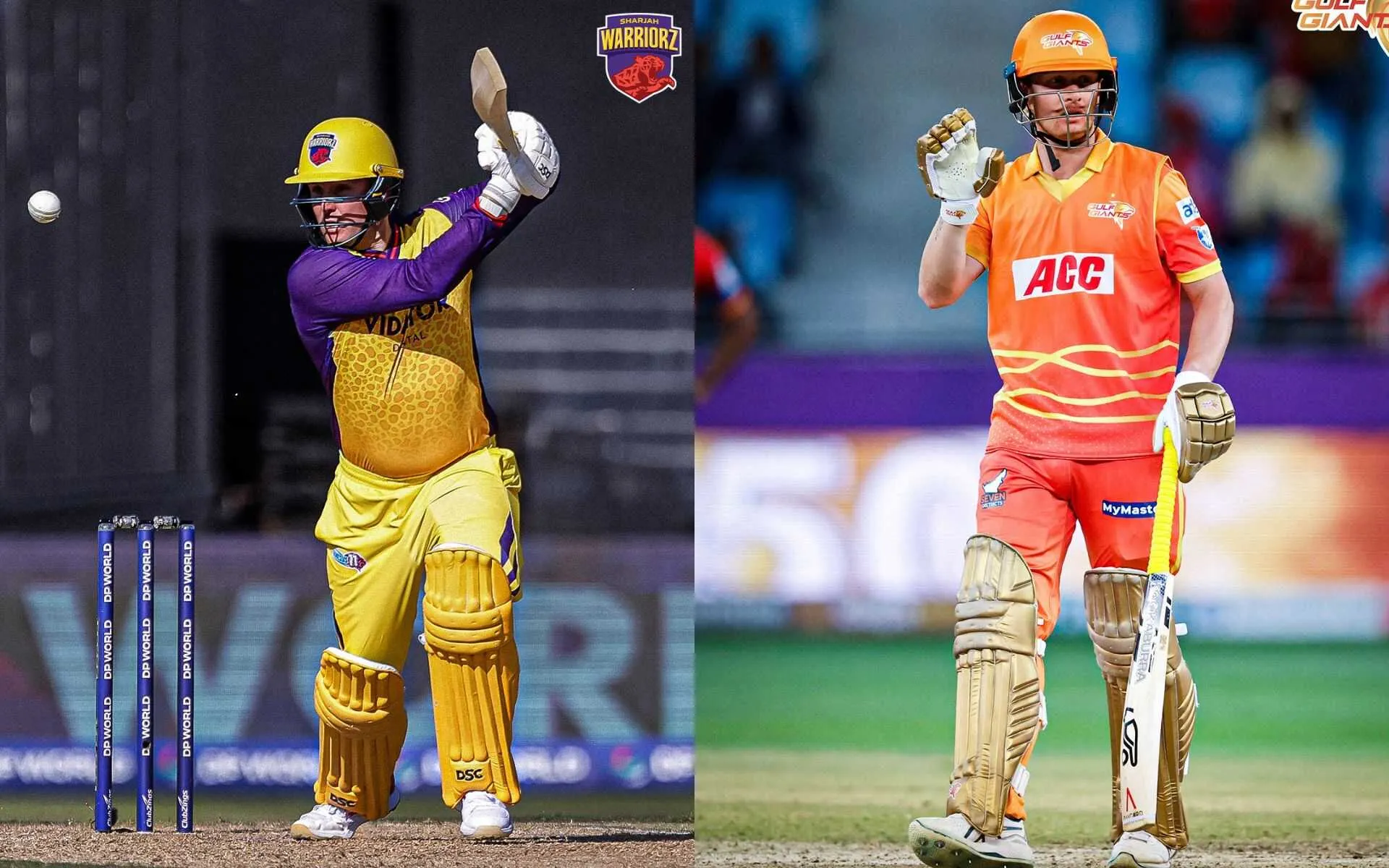 SWR vs GG Match 21 Match Prediction (Source: @Sharjahwarriorz/x.com, @GulfGiants/x.com)