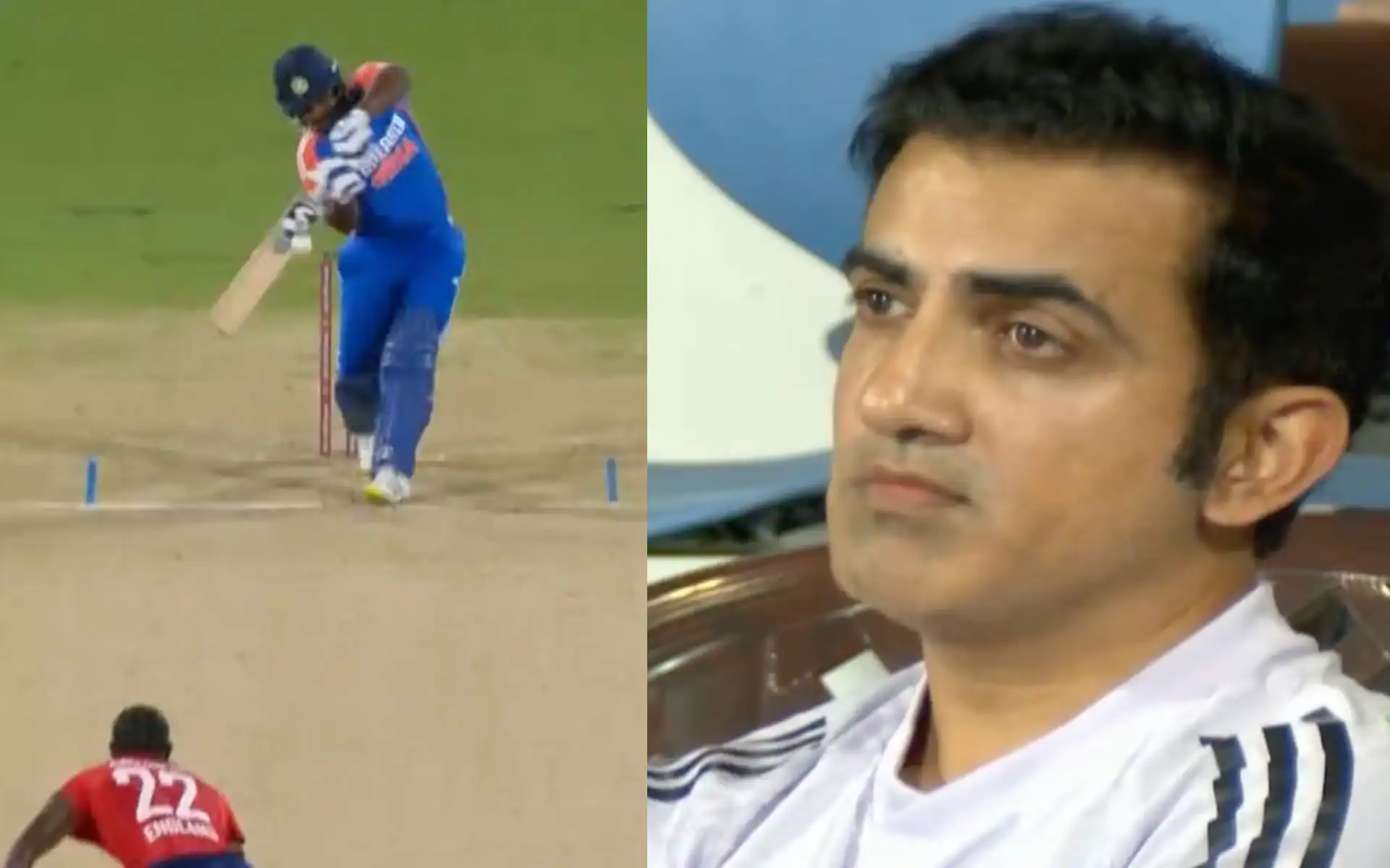 Sanju Samson was dismissed on five off seven balls (Source:@21OneTwo34/X.com)