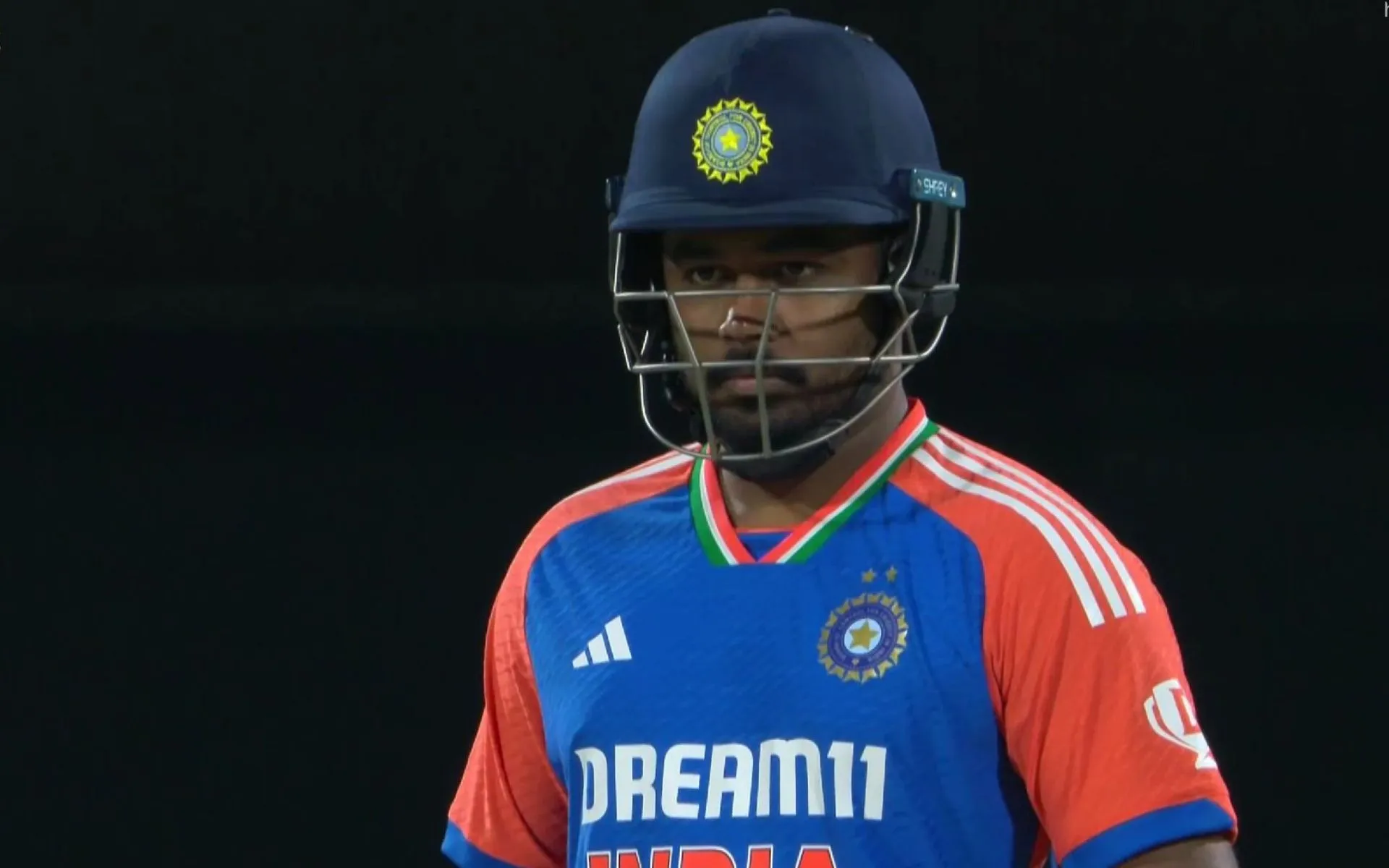 Sanju Samson was dismissed cheaply in Chennai T20I. [Source: @Sachin_Gandhi7/X]