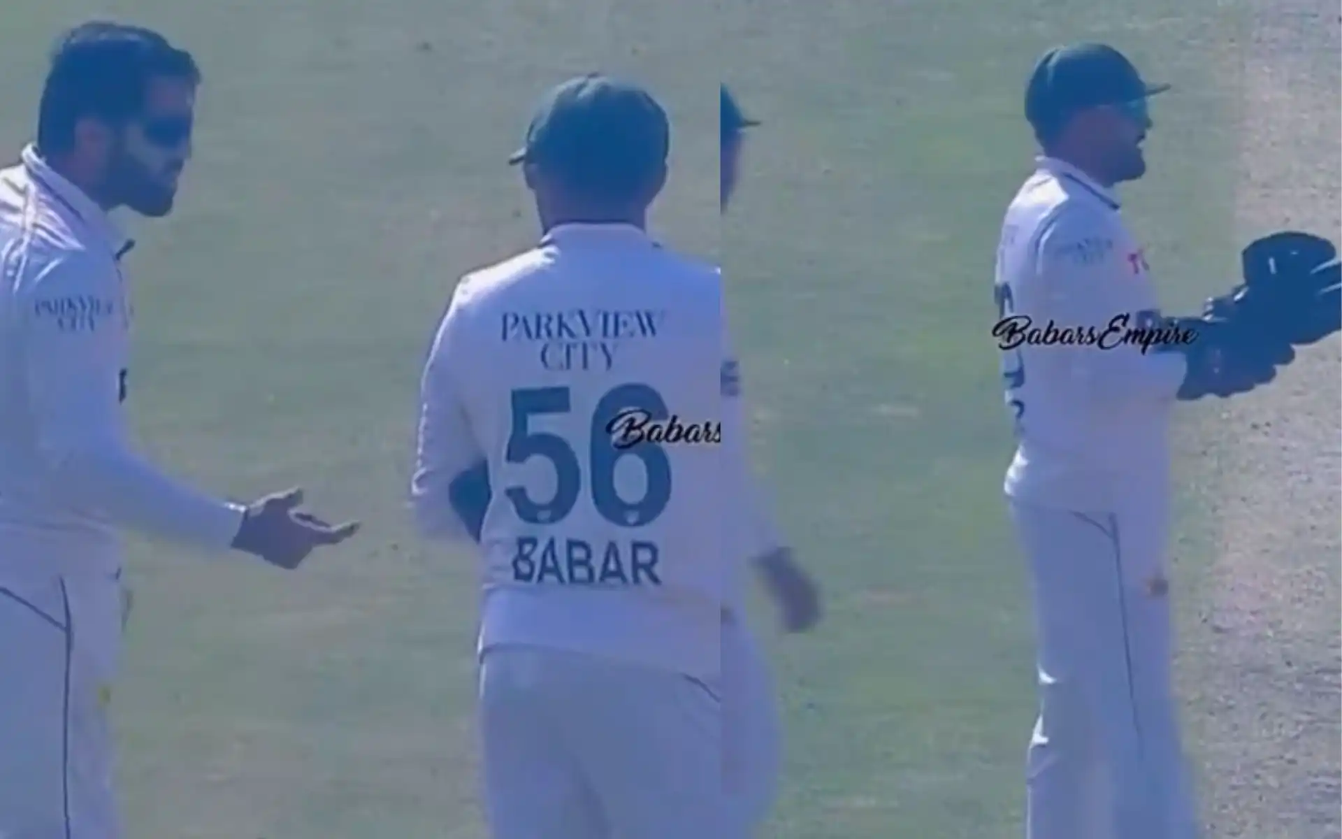 Babar Azam with wicketkeeping gloves (Source:@saadii_56/X.com)