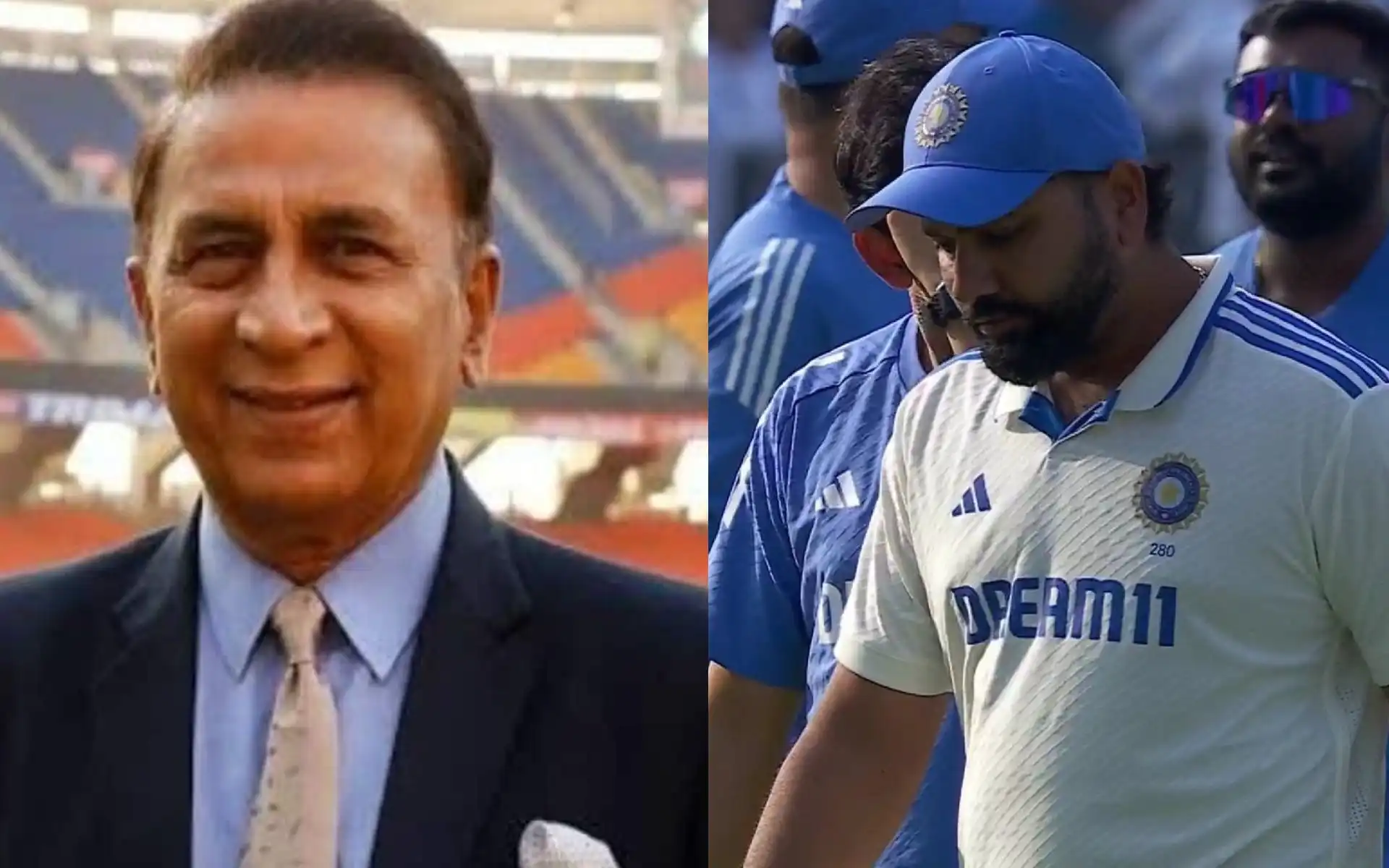Sunil Gavaskar and Rohit Sharma [Source: @feedmileapp, @CricCrazyJohns/x.com]