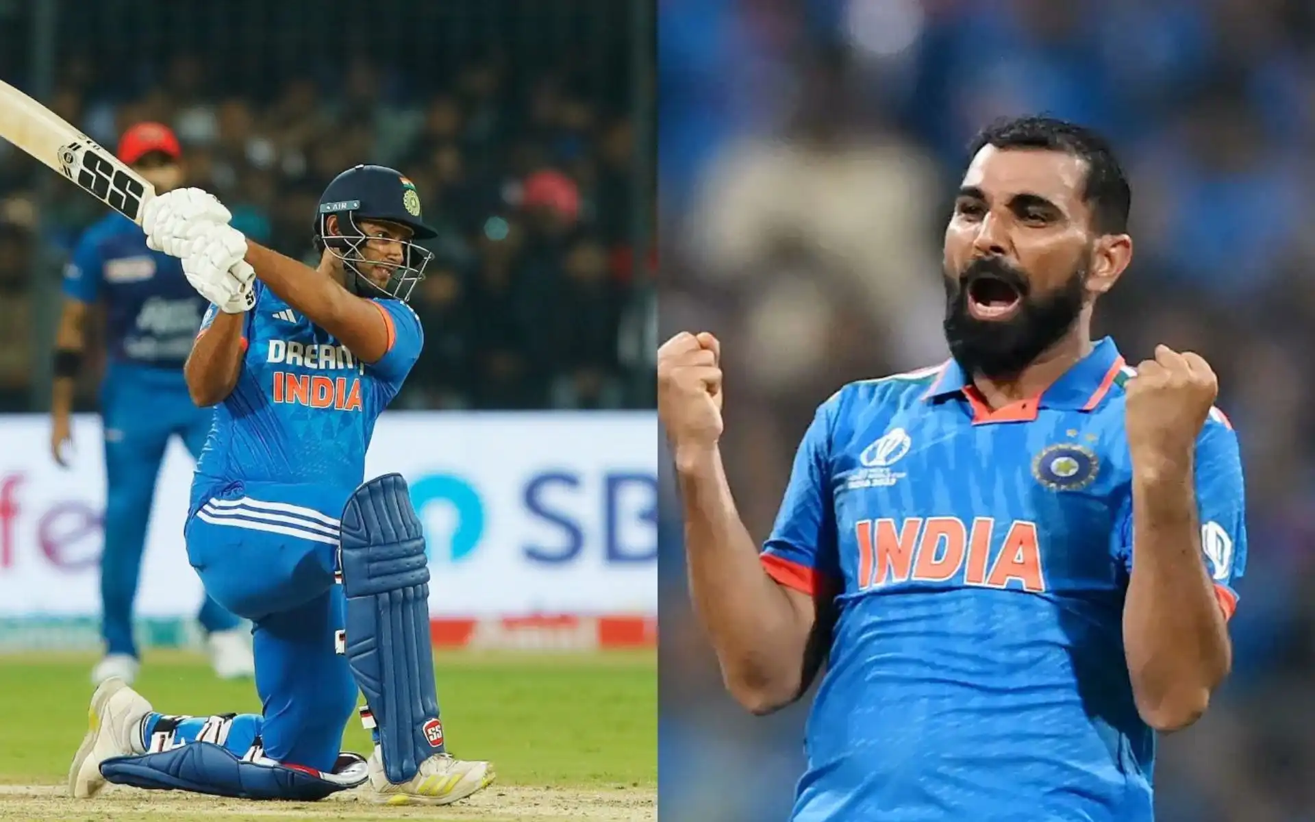 Sihvam Dube and Mohammed Shami for India [Source: @toisports, @sujeetsuman1991/x.com]