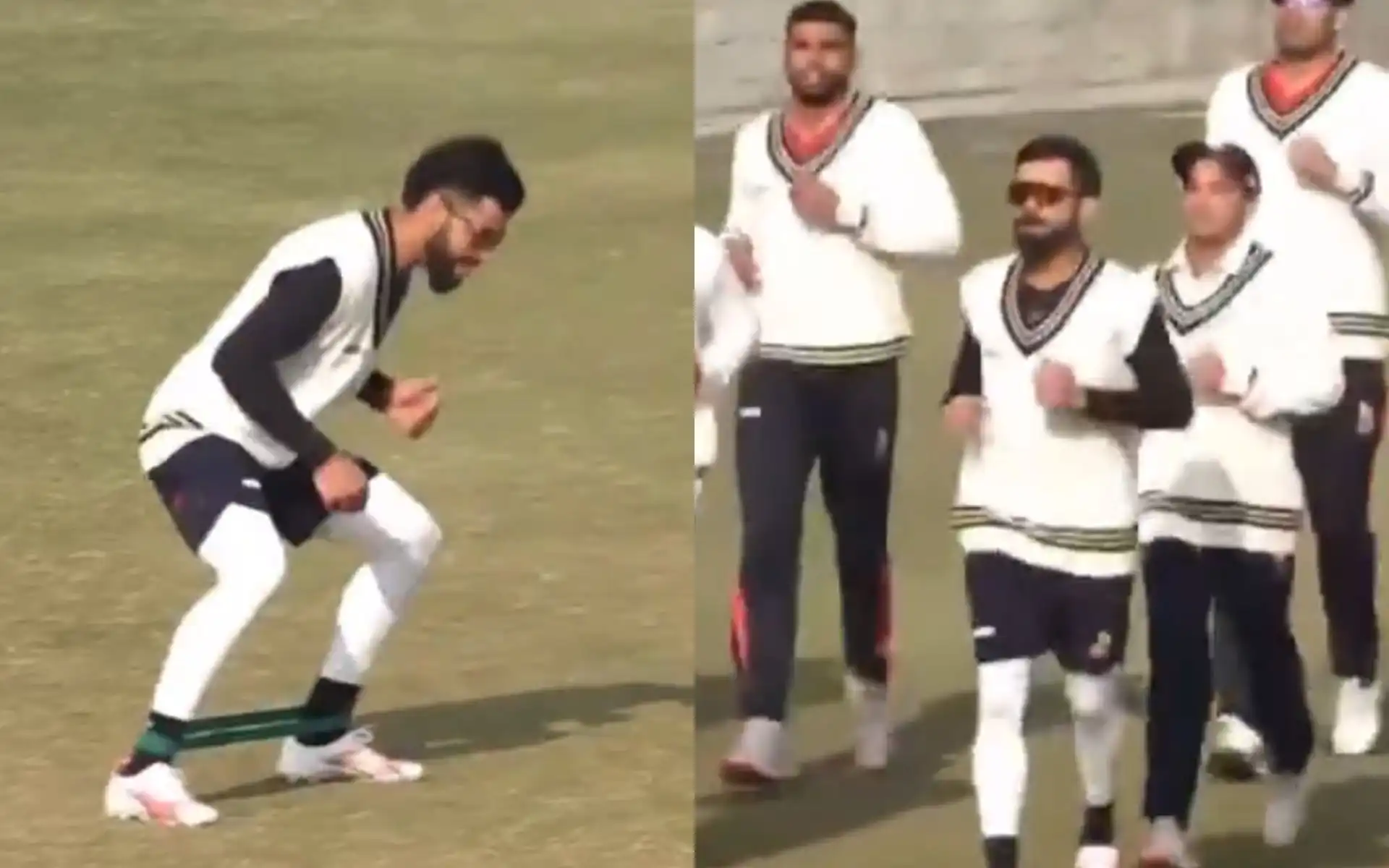 Virat Kohli warms up at Arun Jaitley Stadium [Source: @PTI_News/X.com]