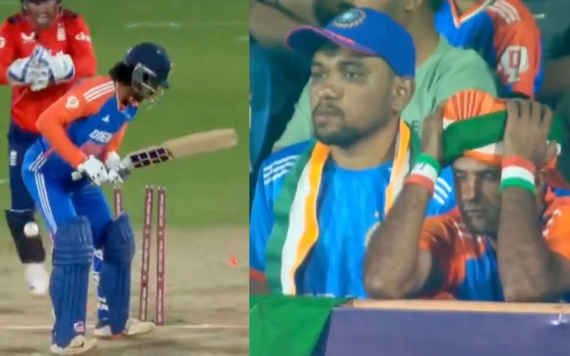 Tilak Varma's wicket [Source: @21OneTwo34/x.com]