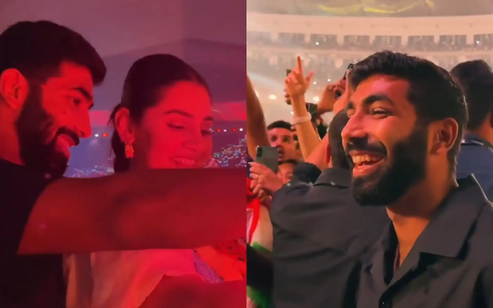 Jasprit Bumrah with wife Sanjana Ganesan at Coldplay concert [Source: @mufaddal_vohra/X.com]