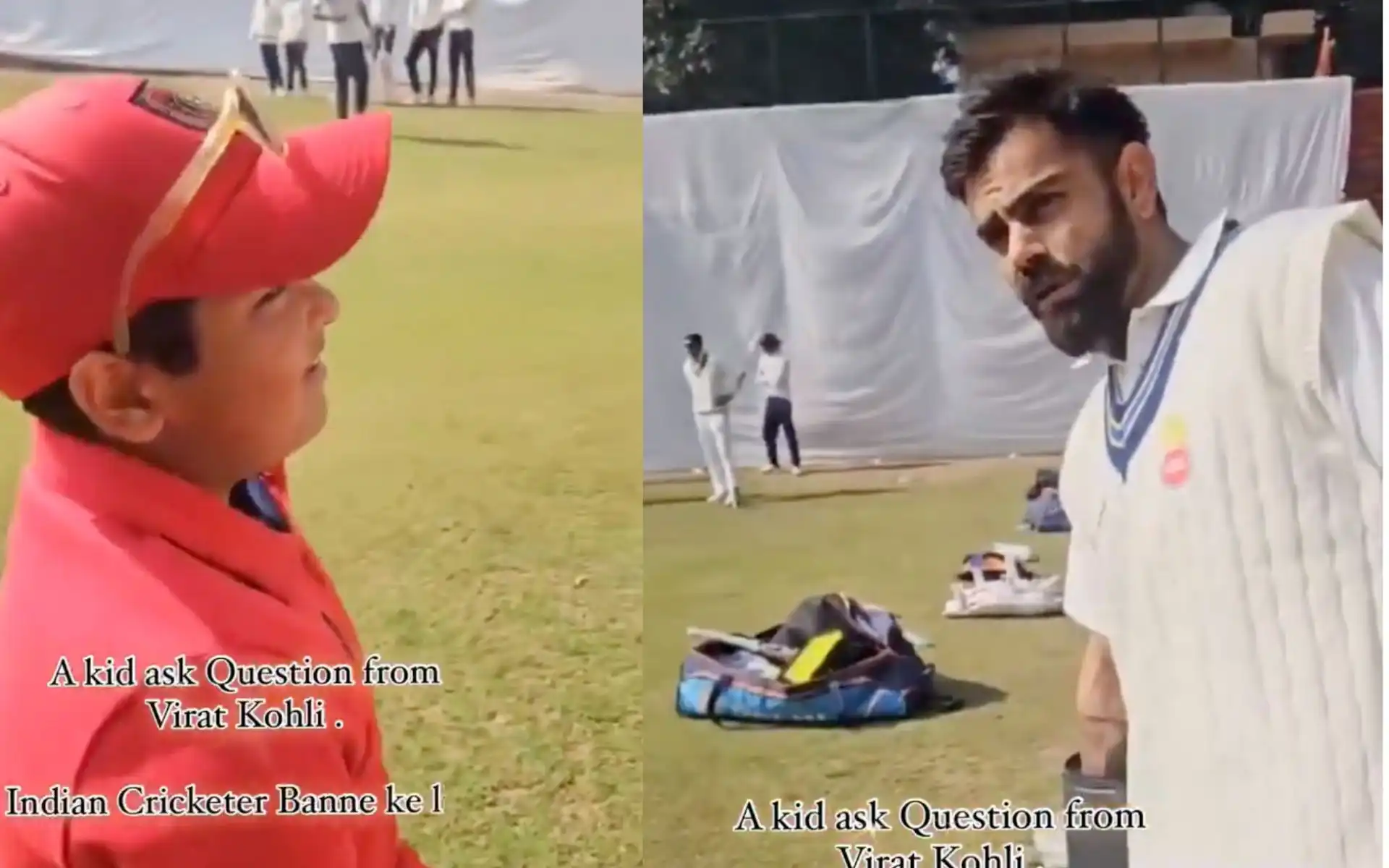 Virat Kohli interacts with a young fan (Source: @mufaddal_vohra/X.com)