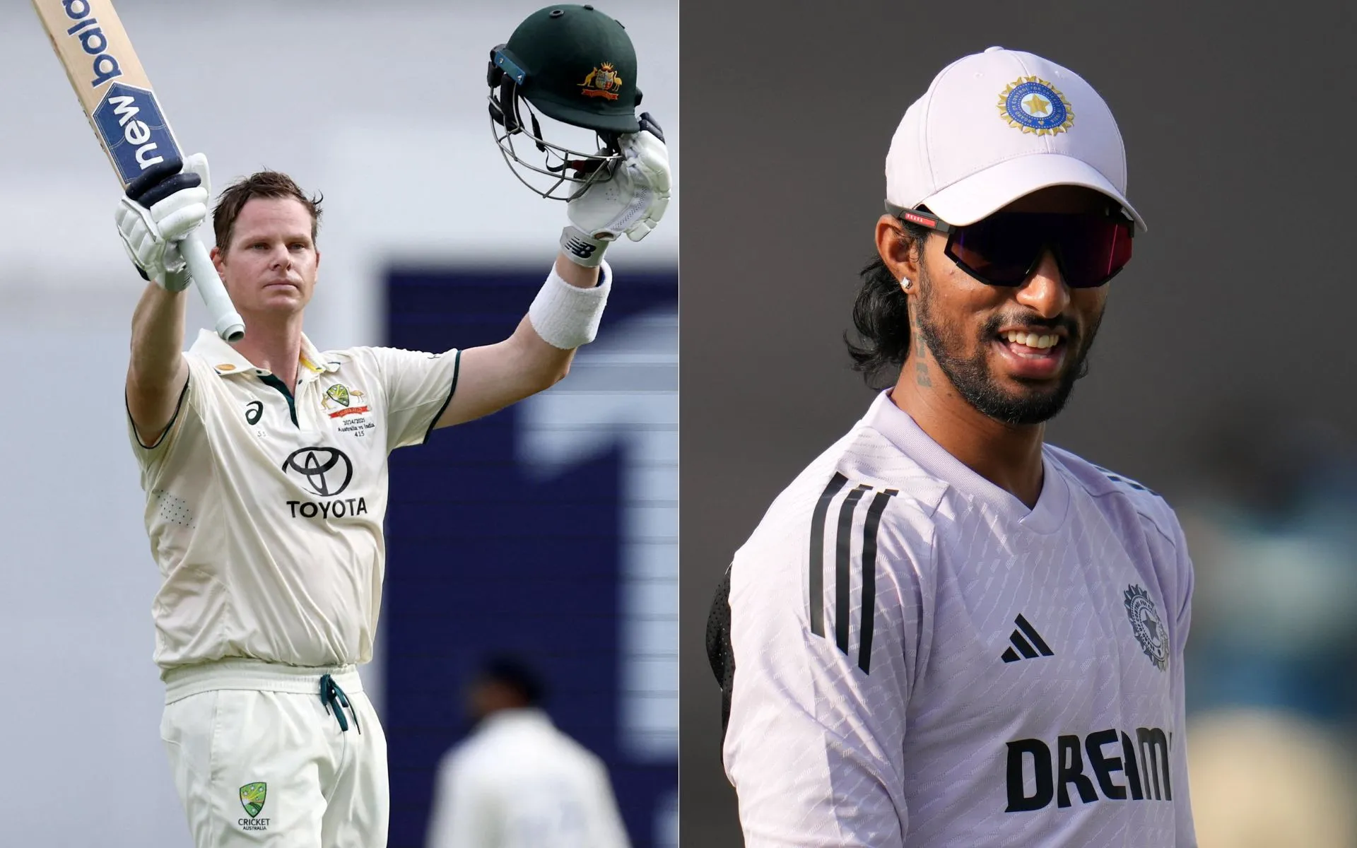 Steve Smith and Tilak Varma [Source: @cricketcomau, @BCCI/x]