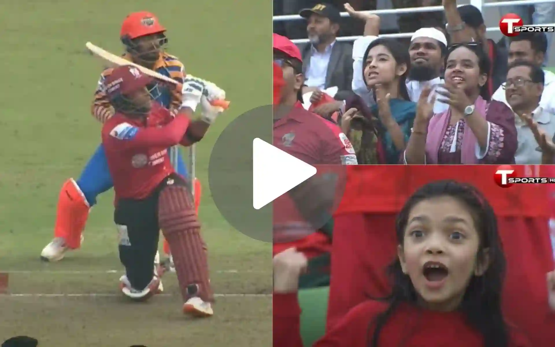 [Watch] Cute Bangladeshi Fans Enjoy Mahmudullah Riyadh's Brutal Hitting In BPL