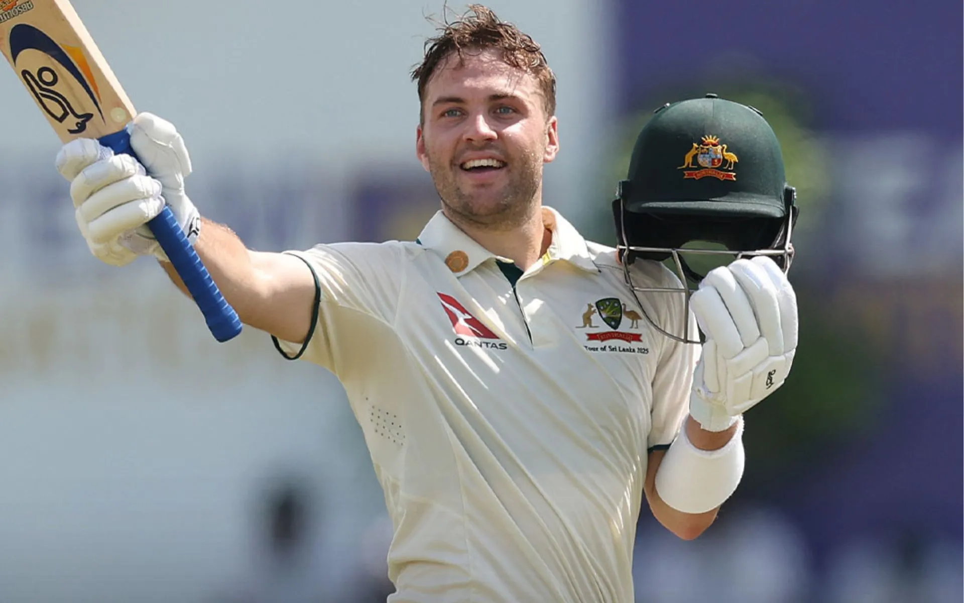 Josh Inglis celebrating his century on Day 2 [Source: @cricketcomau/x]