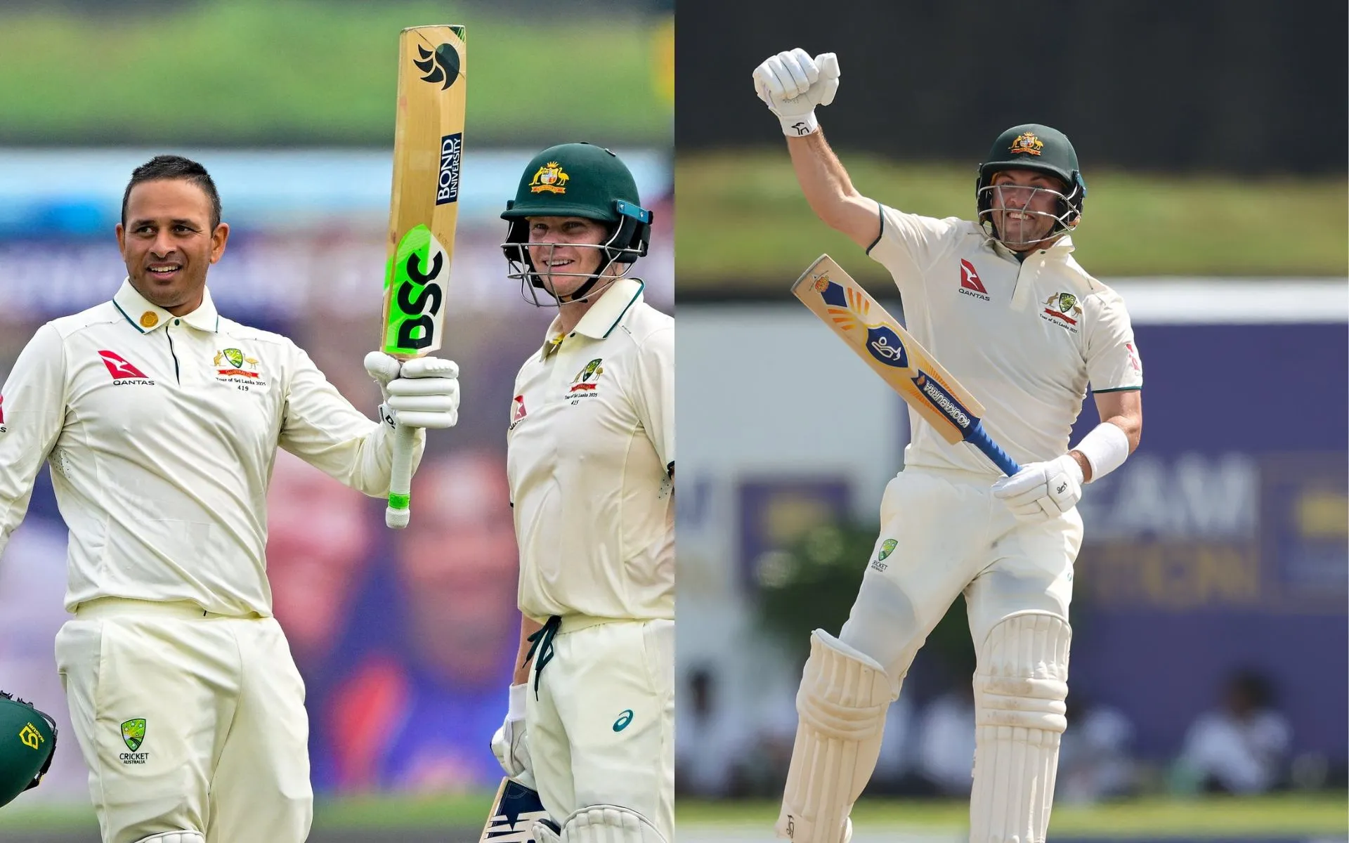 Usman Khawaja, Steve Smith and Josh Inglis (Source: @mufaddal_vohra/X.com, @Sportsnapper71/X.com)