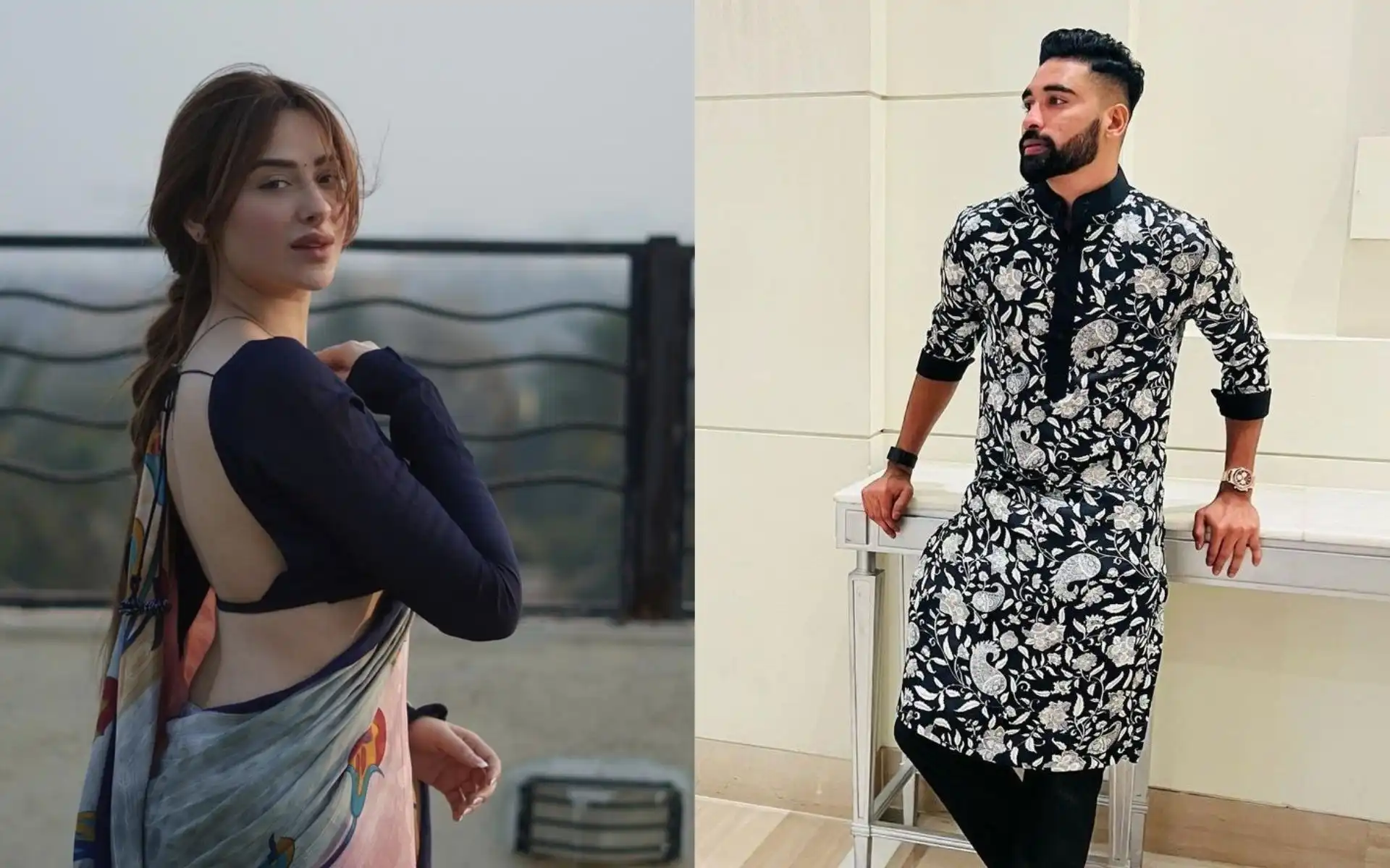 Mohammed Siraj and Mahira Sharma [Source: @mufaddal_vohra/X.com]