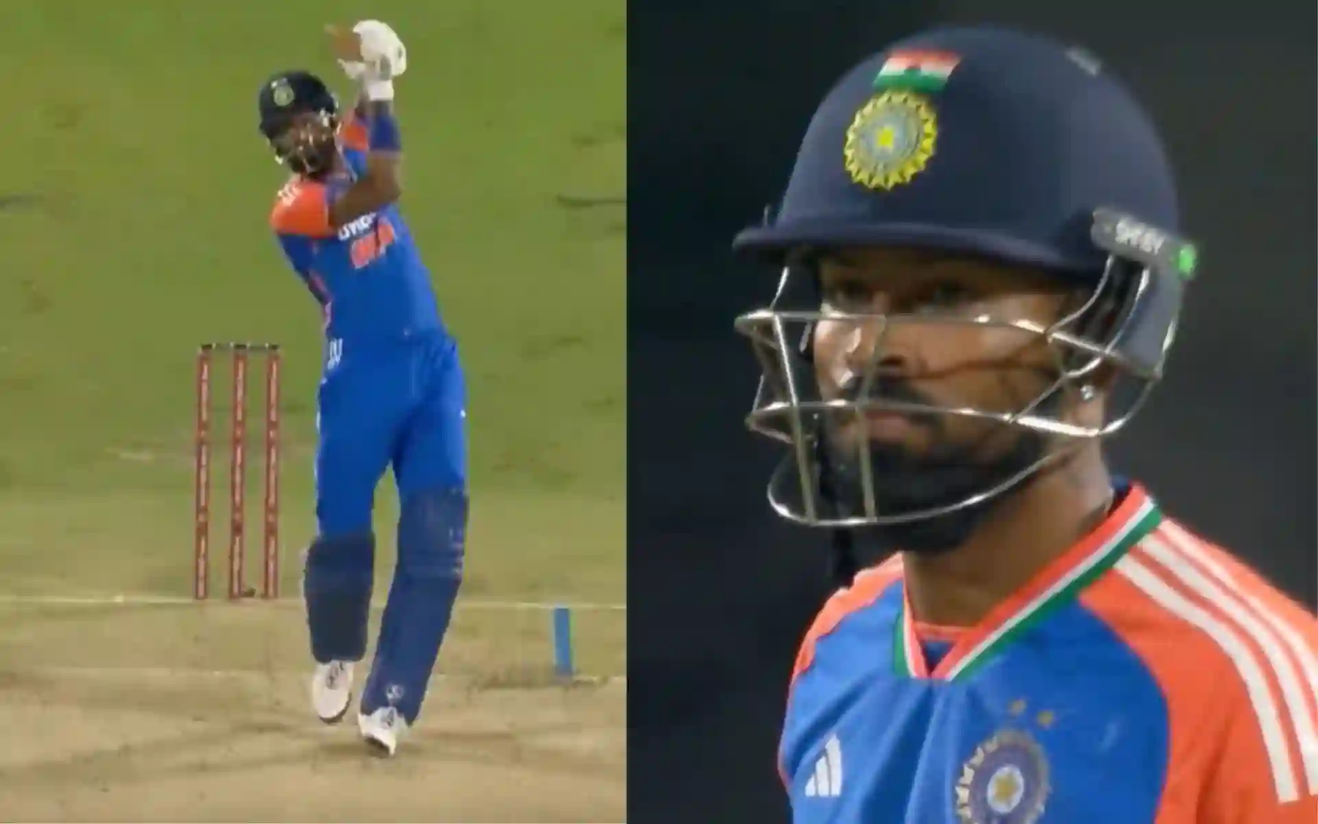 Hardik Pandya's six against England (Source: @21OneTwo34/X.com)