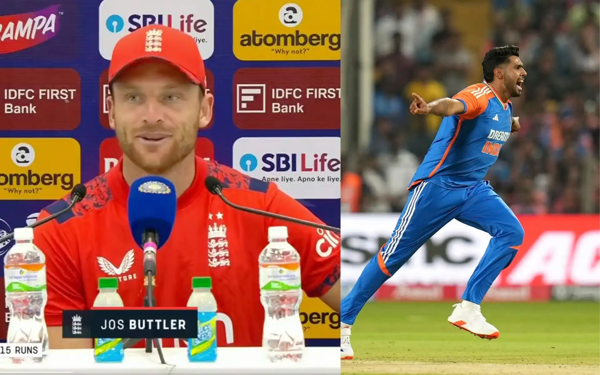 Jos Buttler makes sarcastic comment on Harshit Rana (Source:@AP)  