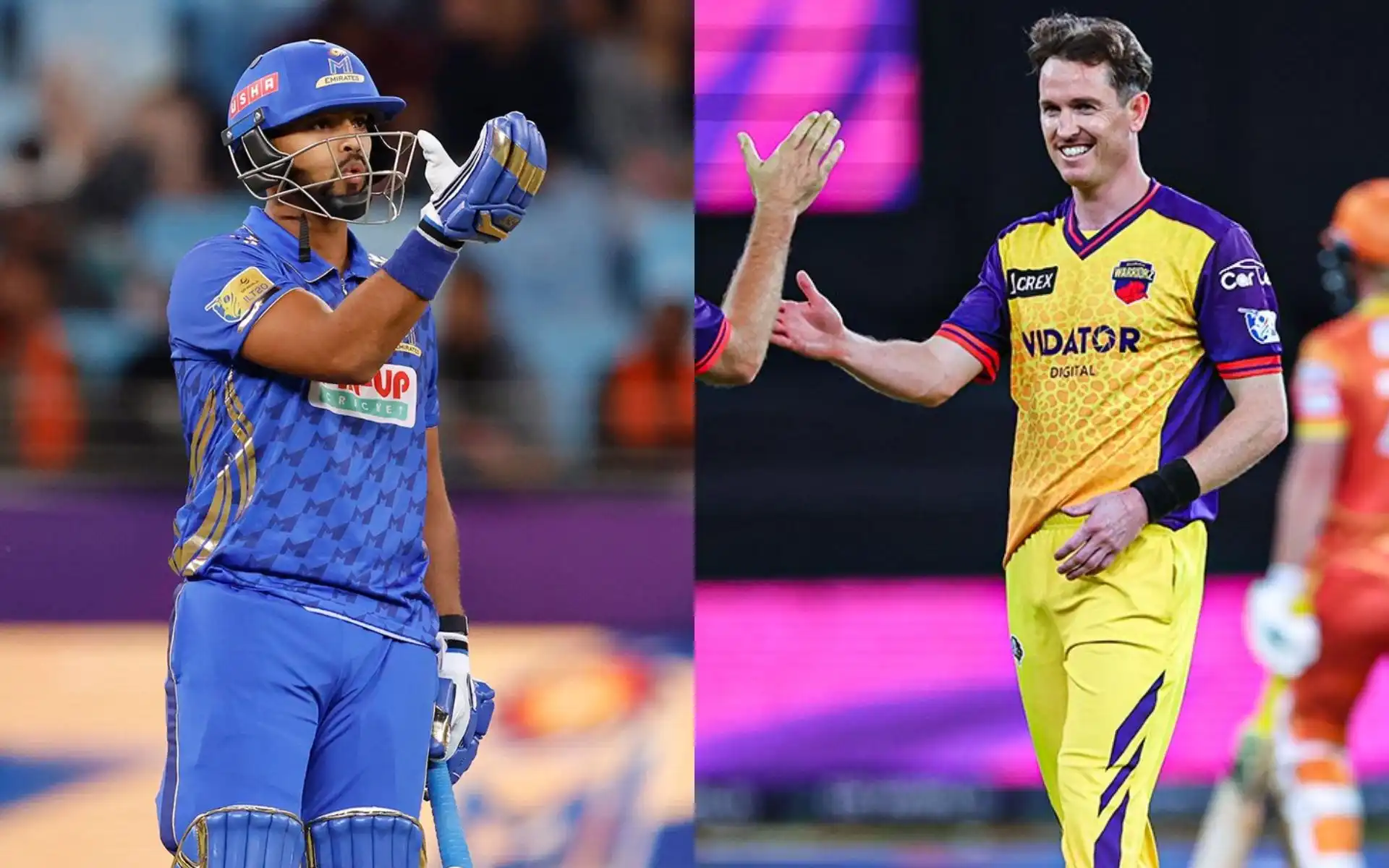 MI Emirates to play Sharjah Warrirorz in ILT20 2025 [Source: @MIEmirates, @Sharjahwarriorz/X.com]