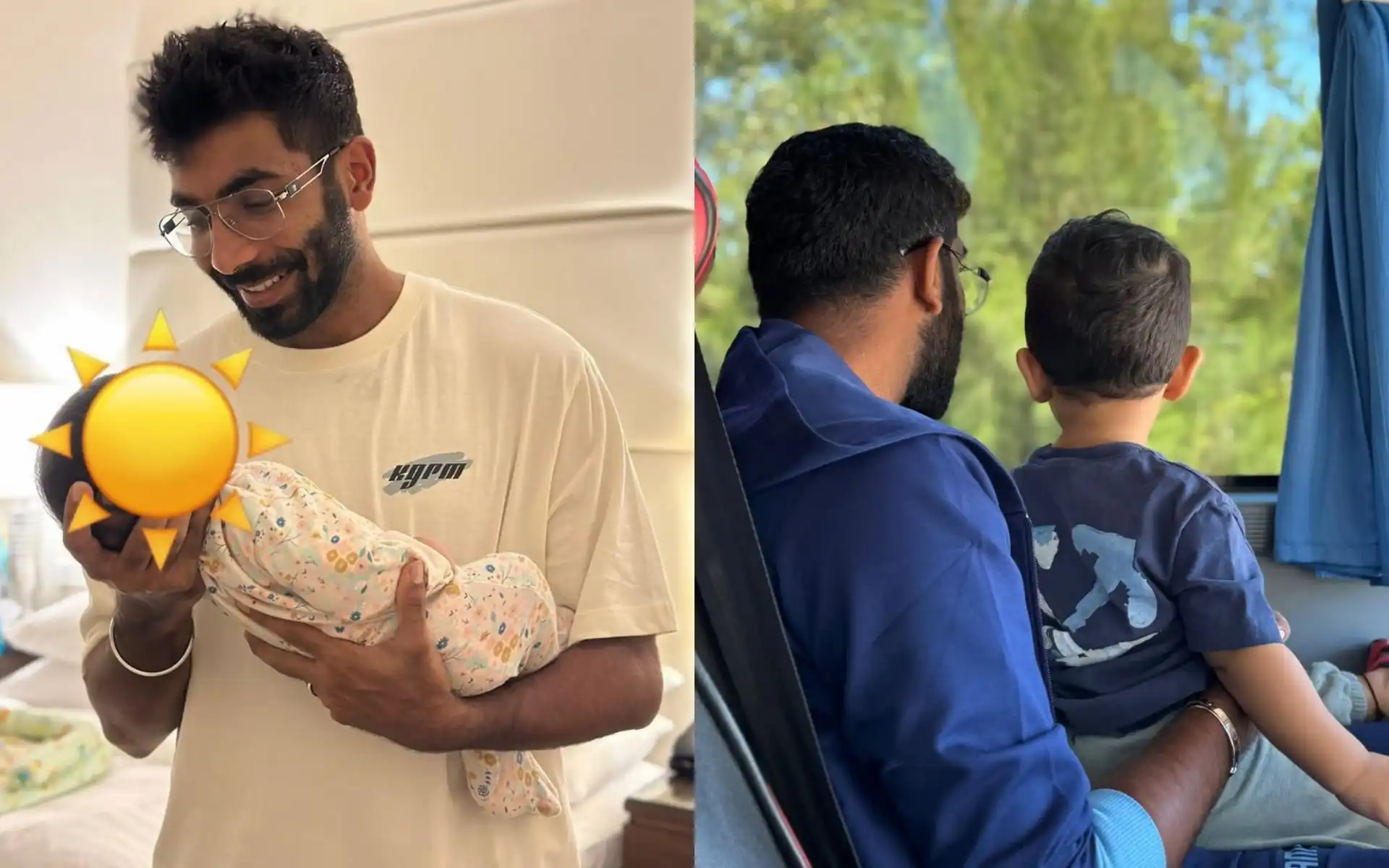 Jasprit Bumrah and fatherhood [Source: @jaspritb1, @sanjanaganesan/Instagram]