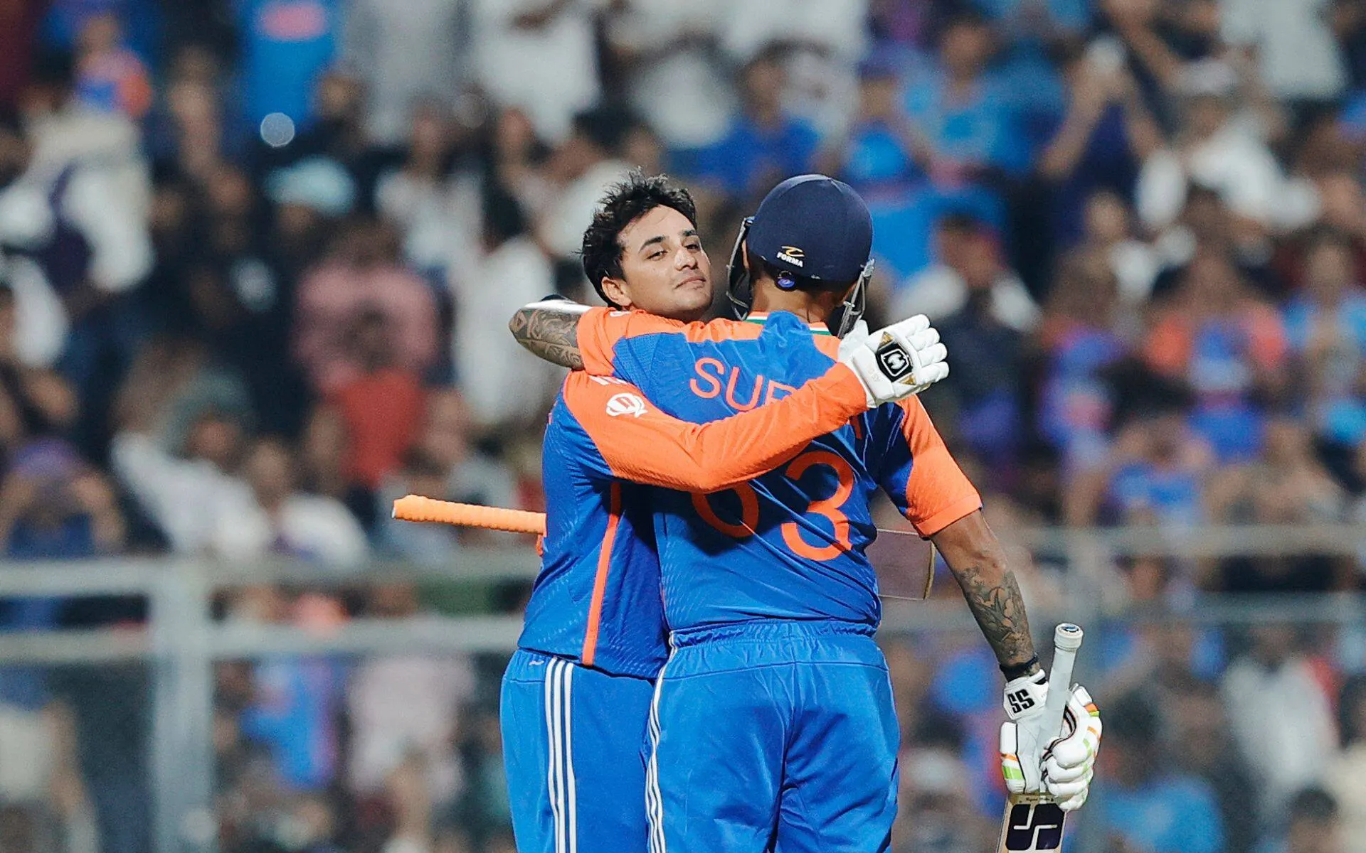 Abhishek Sharma celebrating his century [Source: @BCCI/x]