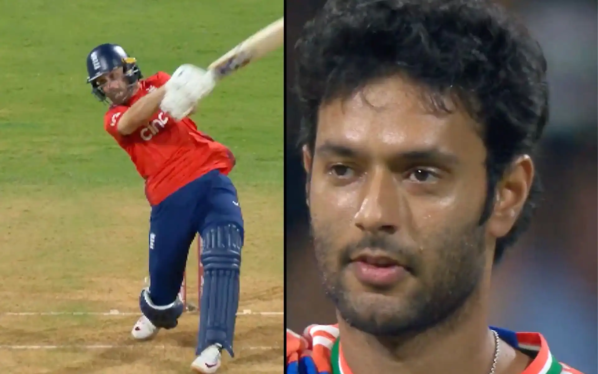 Phil Salt's wicket in 5th T20I (Source:@StarSportsIndia/X.com)