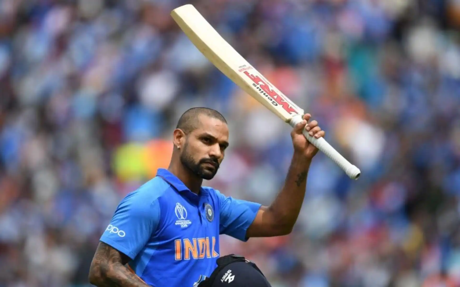 Shikhar Dhawan in action for India (Source: @ICC/X)