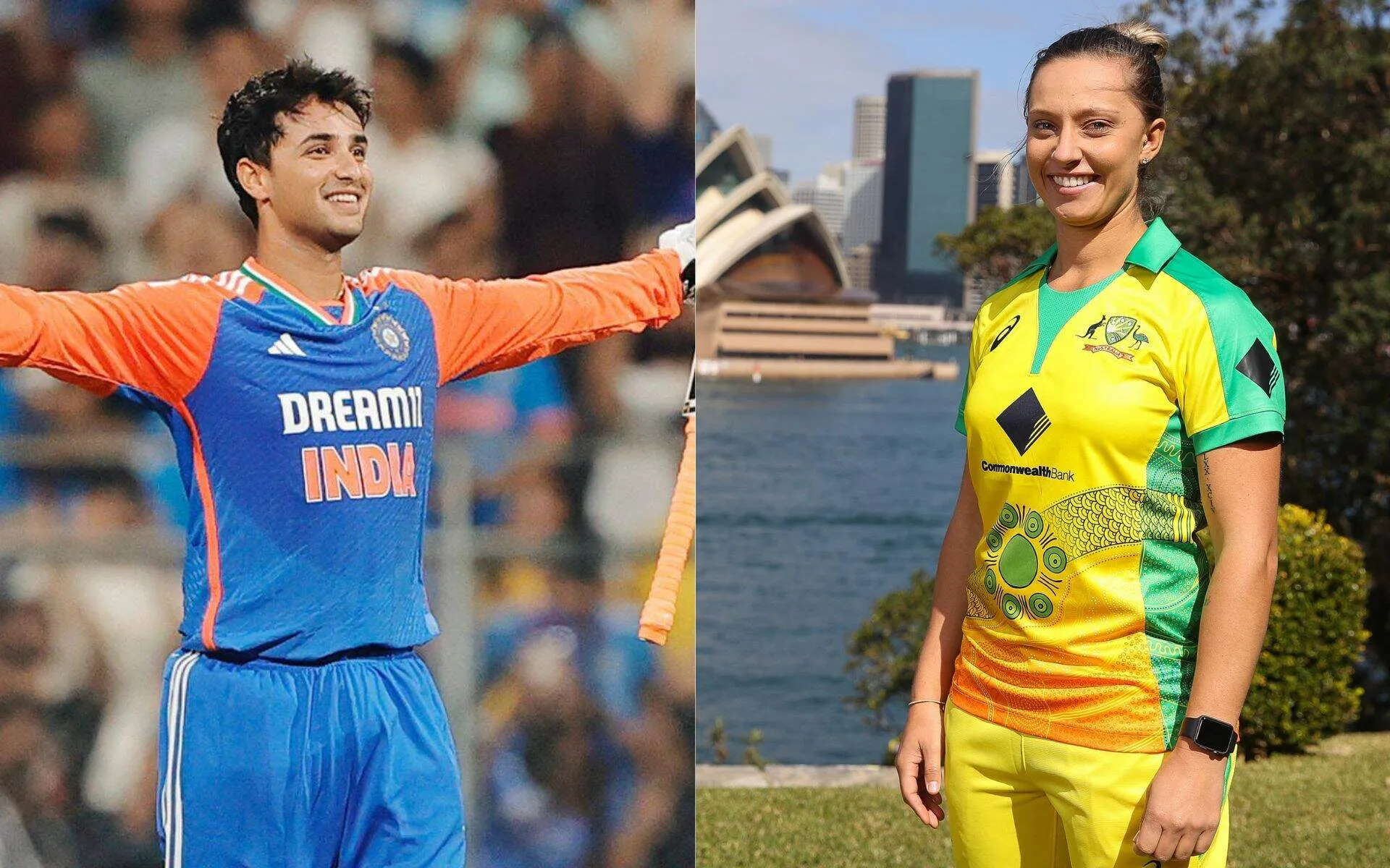 Abhishek Sharma and Ashleigh Gardner [Source: @BCCI, @cricketcomau/x]