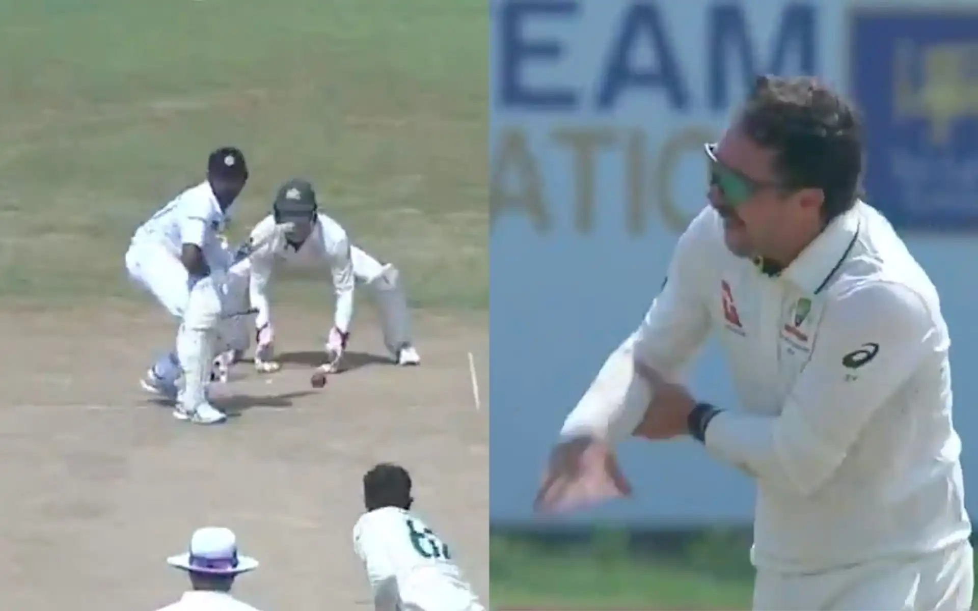 Travis Head takes a wicket against Sri Lanka [Source: @21OneTwo34/X.com]