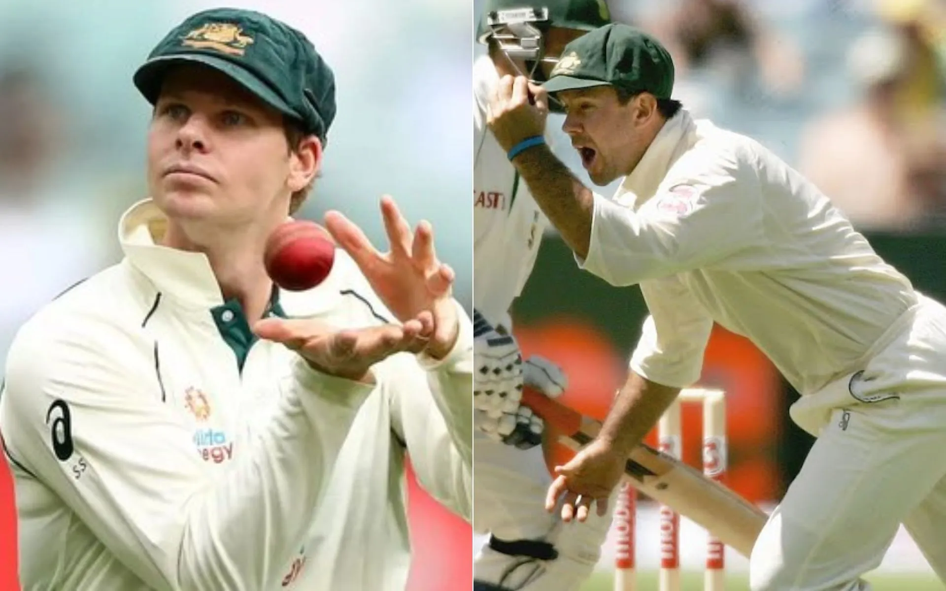 Steve Smith equalled Ricky Ponting's record for most catches [Source: @bilkulonline/x.com, @cricketcomau/youtube.com]