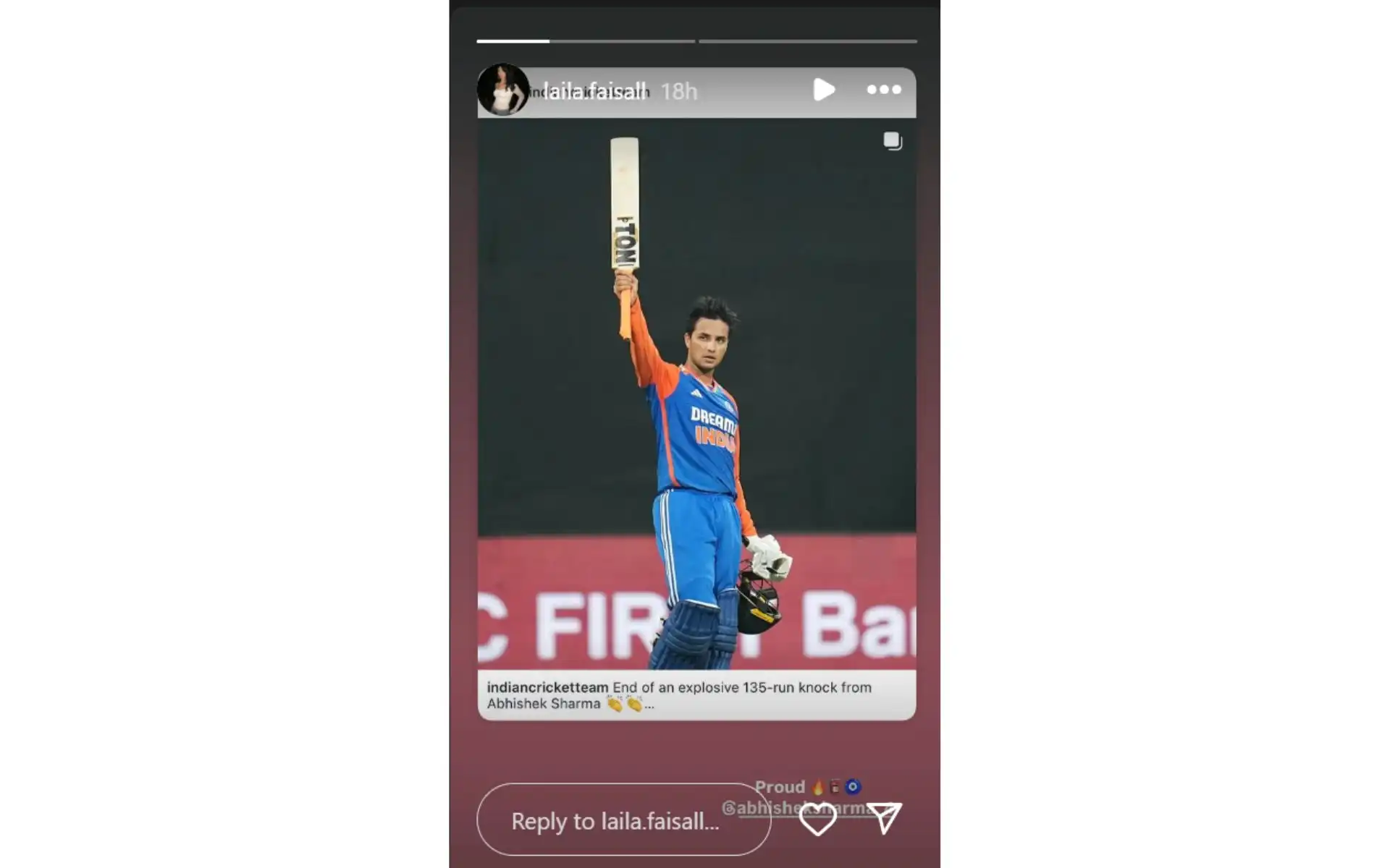 Laila Faisal's Instagram Story 