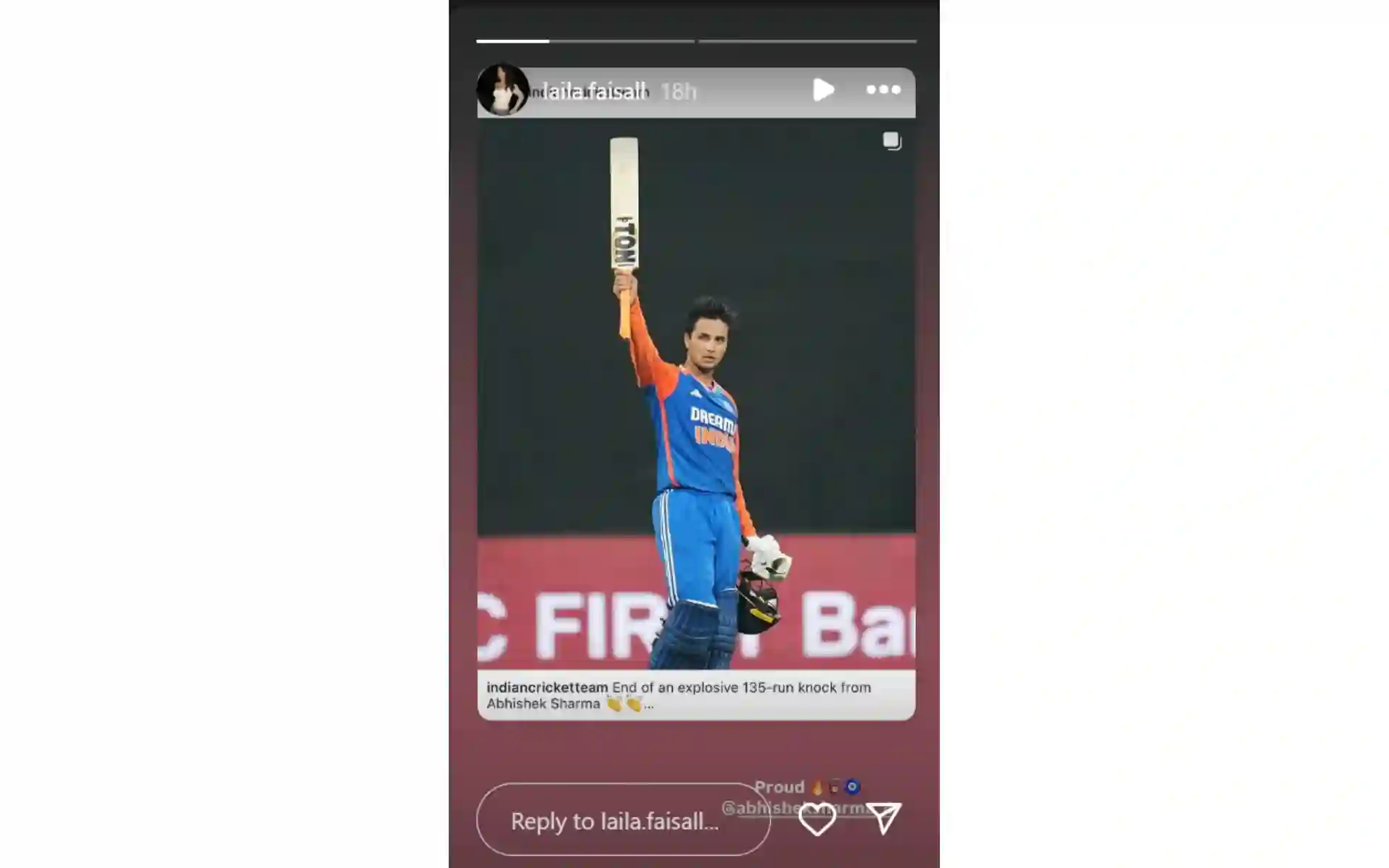 Laila Faisal's Instagram Story 